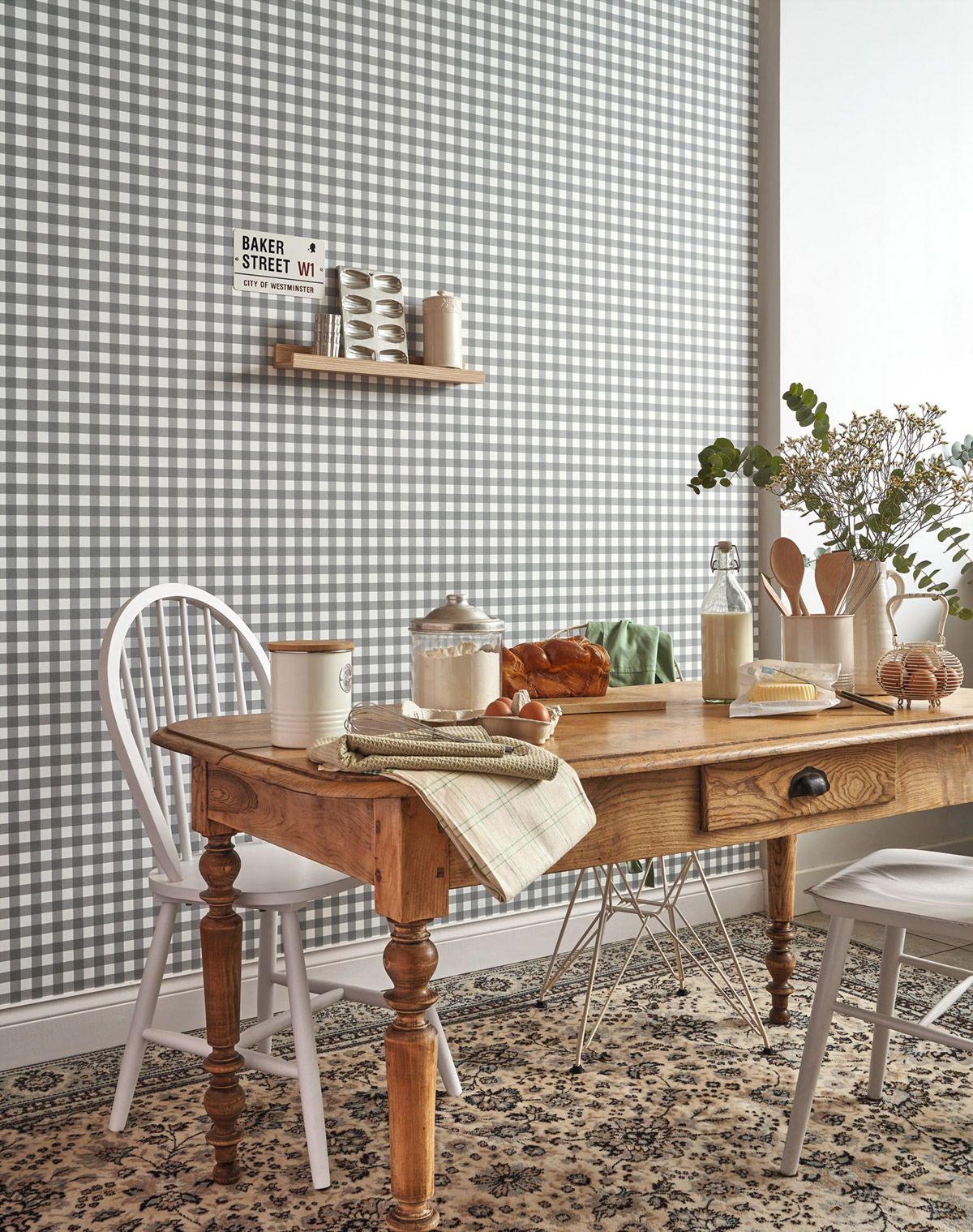 Papier peint Vichy Buvard gris - Once Upon A Time 2 de Casadéco | Réf. OUTD89269419