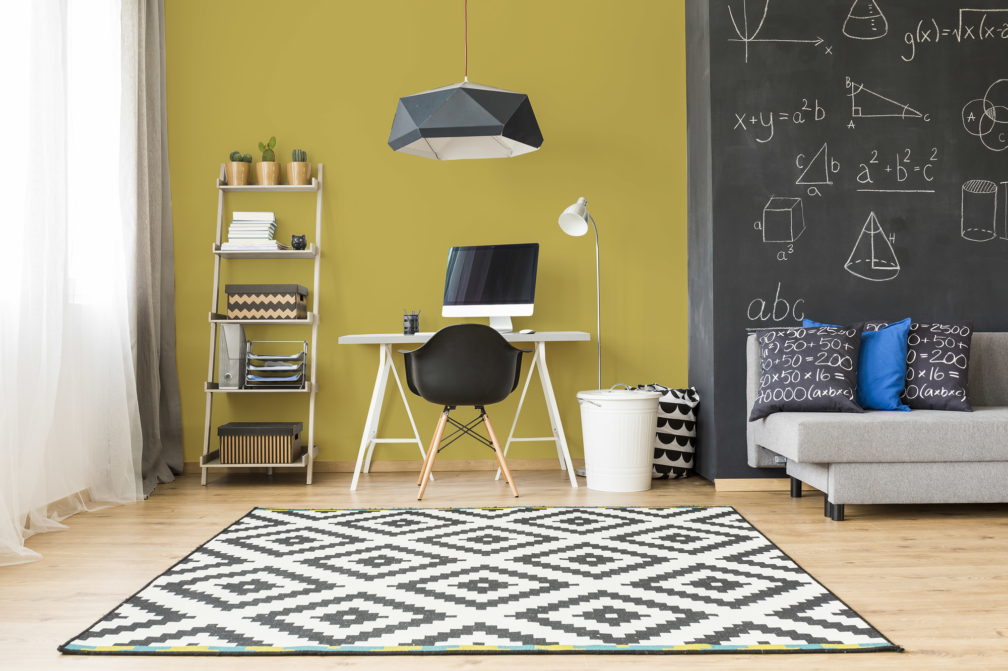 Photo numéro 2 d'une pièce avec un mur peint avec la peinture  Puro vert gentle lime  - c6003