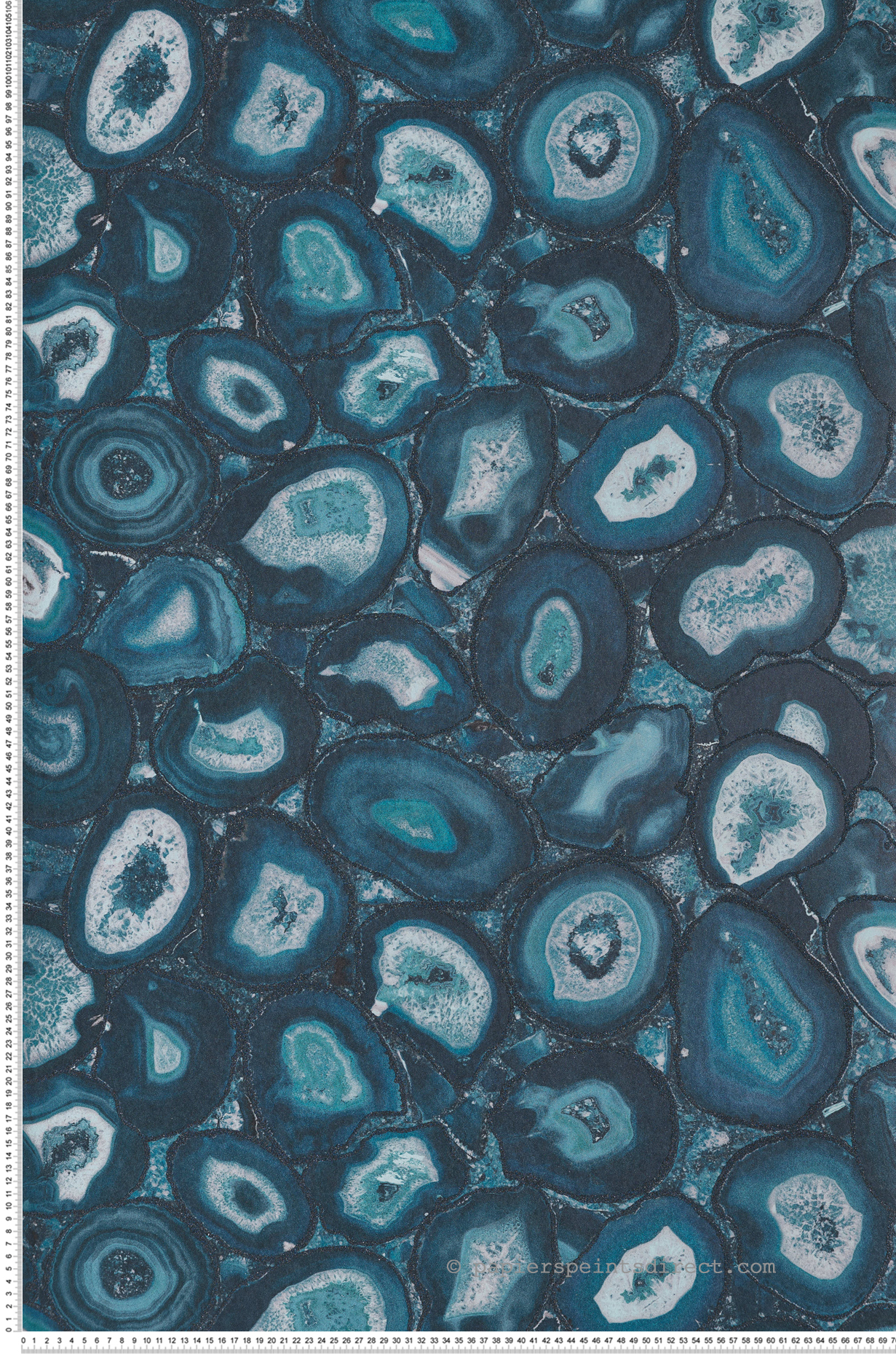 Papier peint Pierre Précieuse Billes de Verre bleu rose pâle - Ornata de Montecolino | Réf. MC-51219