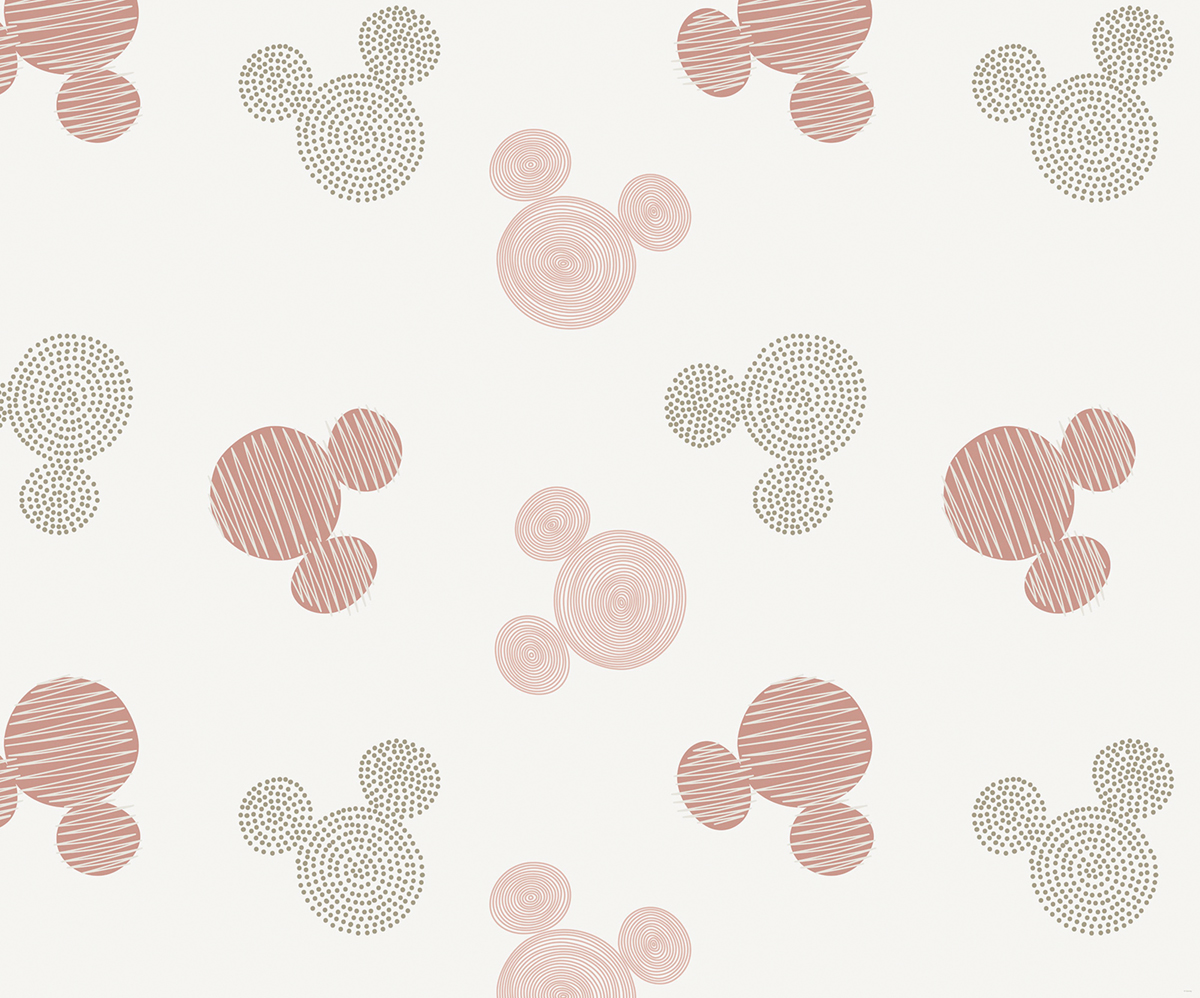 Papier peint panoramique Mickey's Disney Cuties rose - Papier peint Komar Into Wonderland