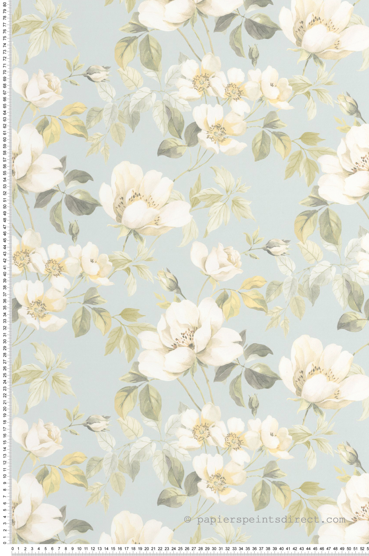Papier peint Sous les Rosiers bleu doux - Le Beau Jardin de Casadéco | Réf. BJAR202536101