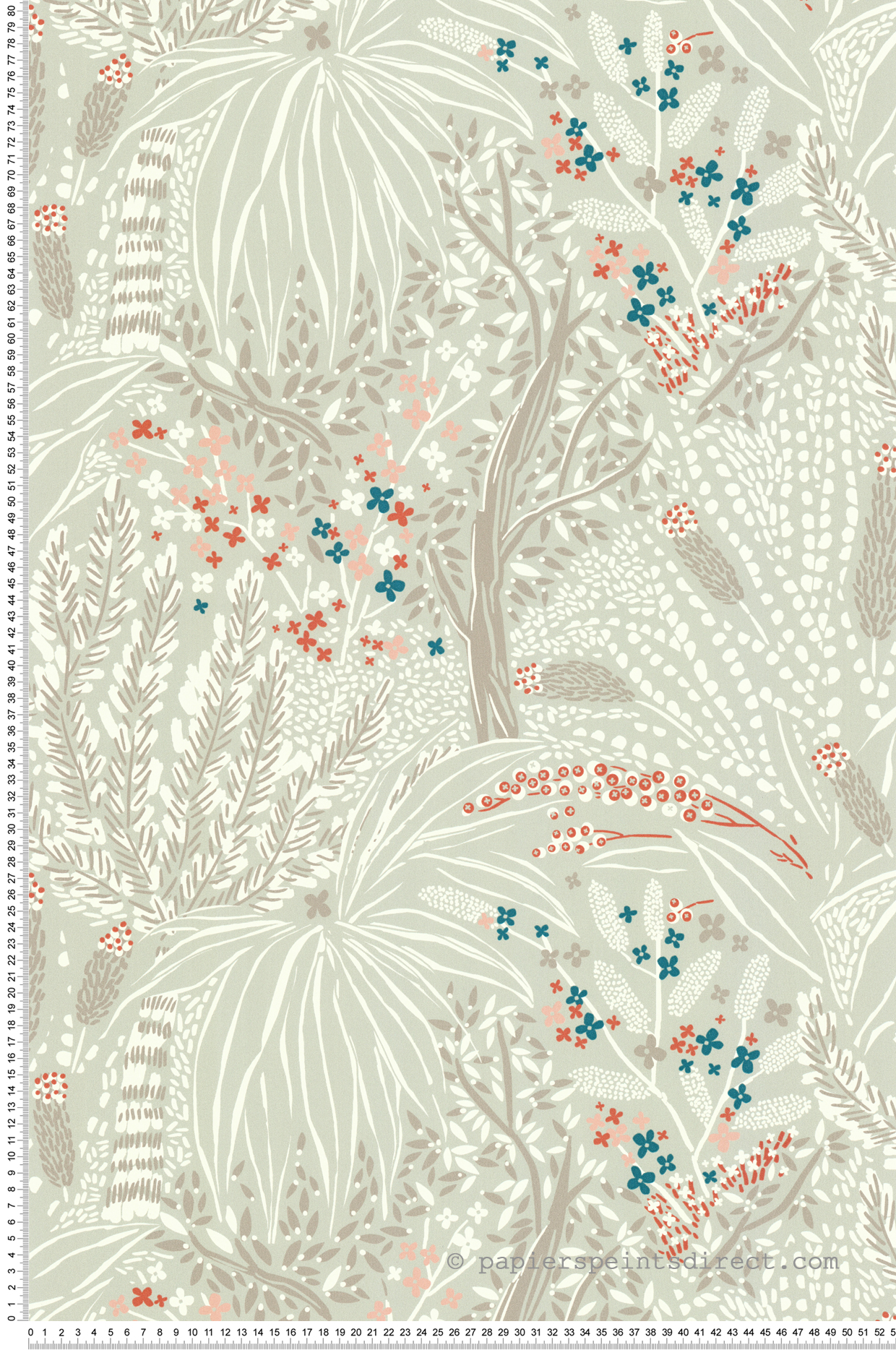 Papier peint Epi Floral brique gris - Séjours & Chambres de Lutèce | Réf. LTC-51224807