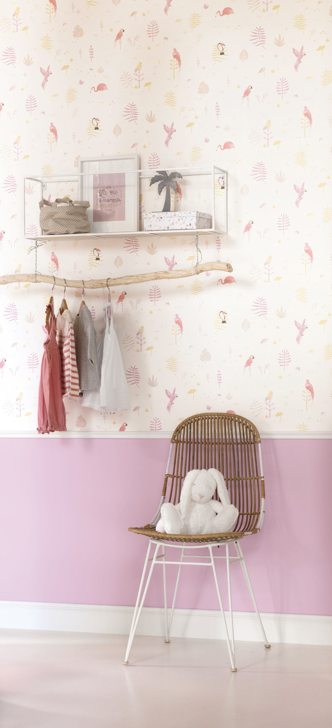 Papier peint enfant Uni parme - Happy Dreams de Casadéco | Réf. HPDM29695217