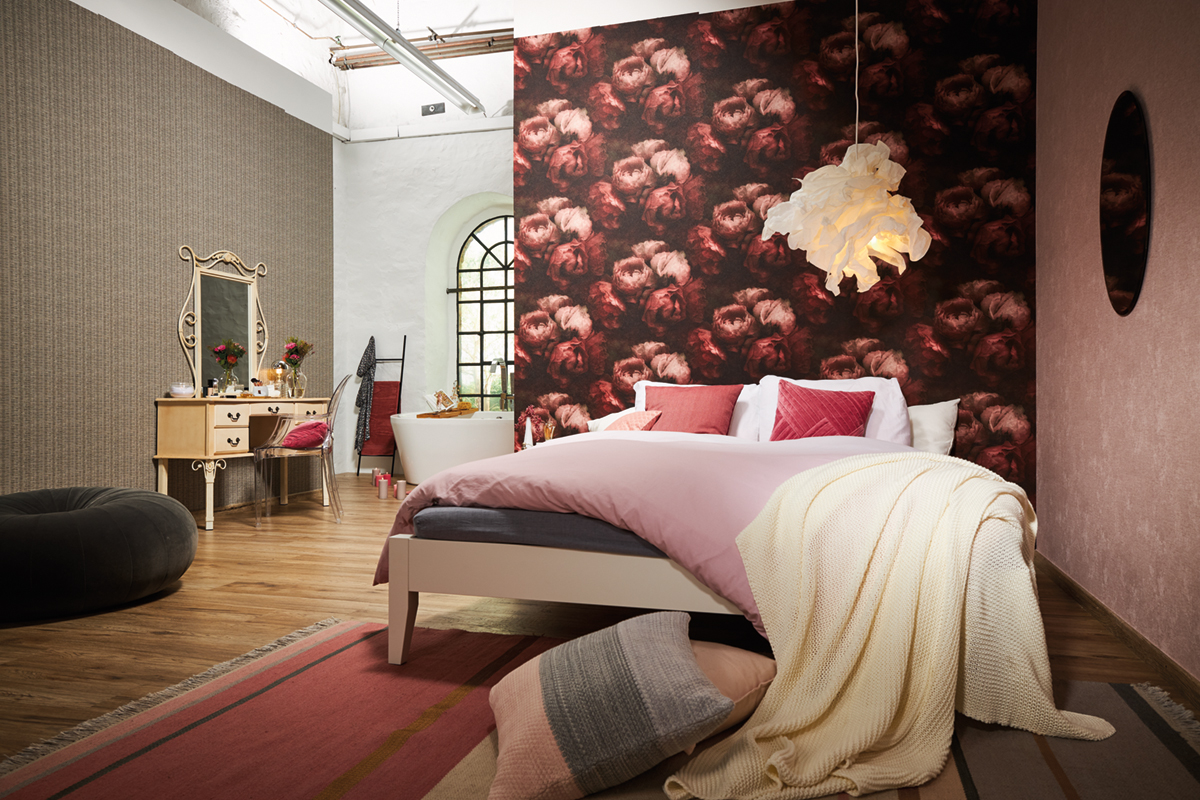 Papier peint Rose Romantic Dream rouge - New Walls d'AS Création | Réf. SP15237