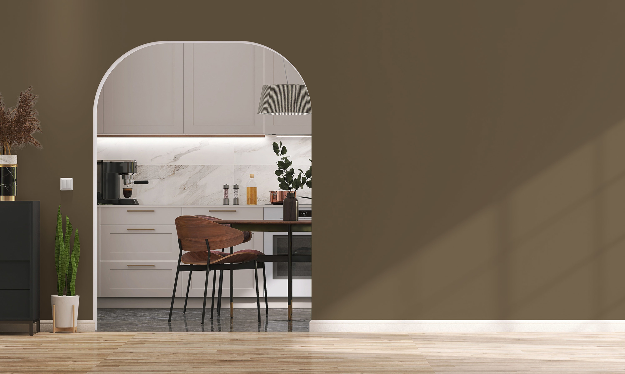 Image d'un pot de 1 litre de peinture Puro marron mellow brown - c7013