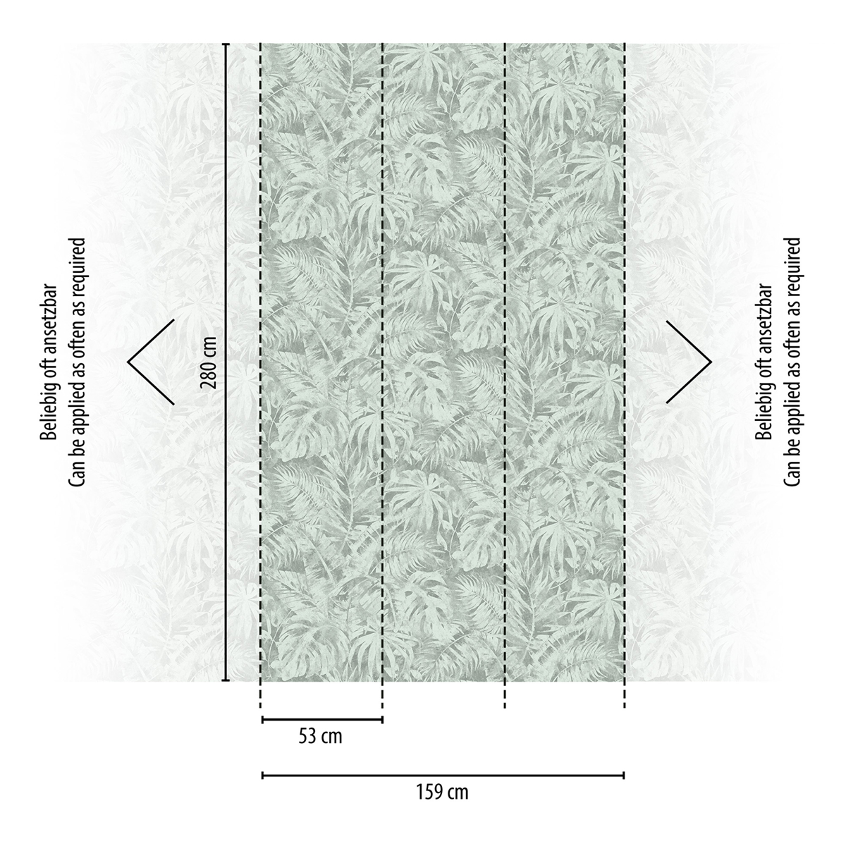 Papier peint panoramique Feuille Exotique Palma vert - Cosmoliving d'A.S. Création REGLE | Réf. AS-791456