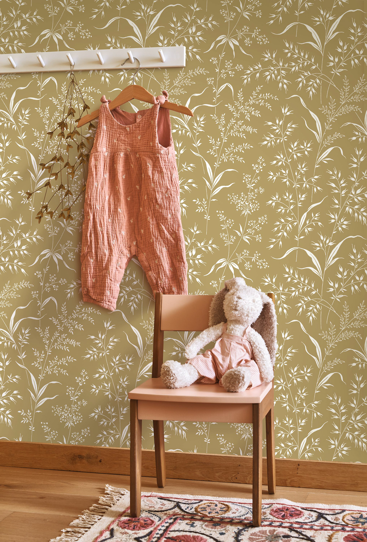 Papier peint Champ d'Herbe jaune ocre - Soliflore de Casadéco | Réf. SOLI200282442