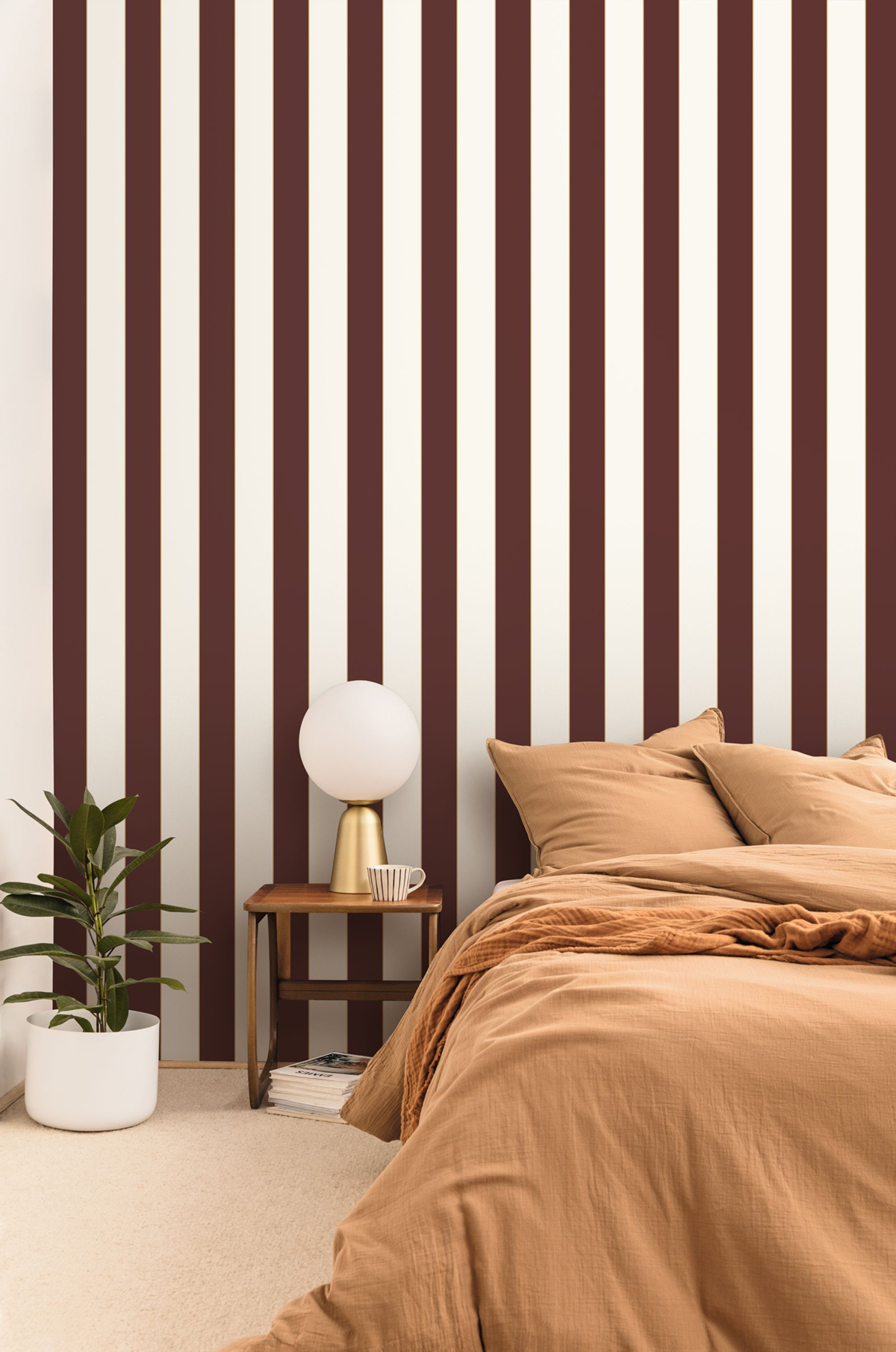 Papier peint Rayures Golden Lines bordeaux doré - Light de Casélio | Réf. LIG101075050