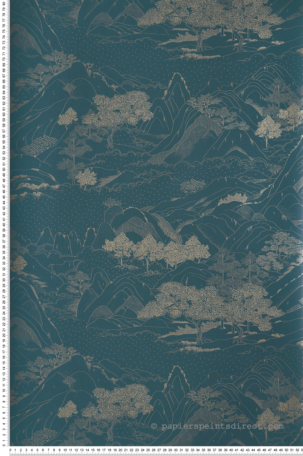 Papier peint Nature Japonisante vert et doré - Only Blue de Casélio | Réf. ONB102646160