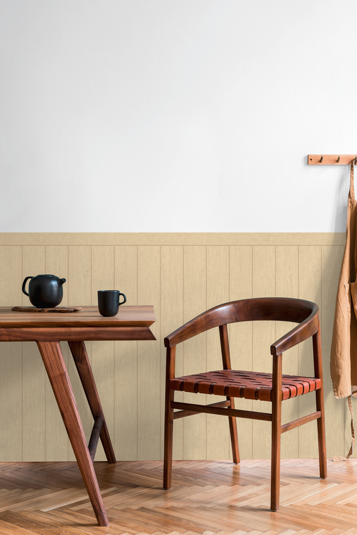 Papier peint Soubassement Lambris Bois beige - Wallpanel d'A.S. Création AMB4 | Réf. AS-398033