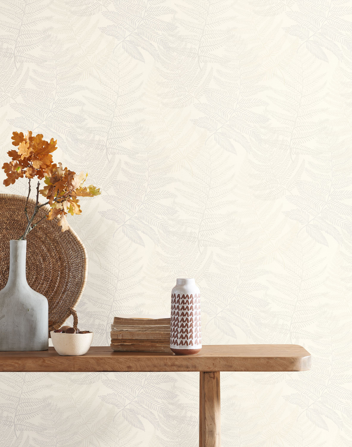 Papier peint Fougère Yosemite blanc coton - California de Casadéco | Réf. CALF88810101