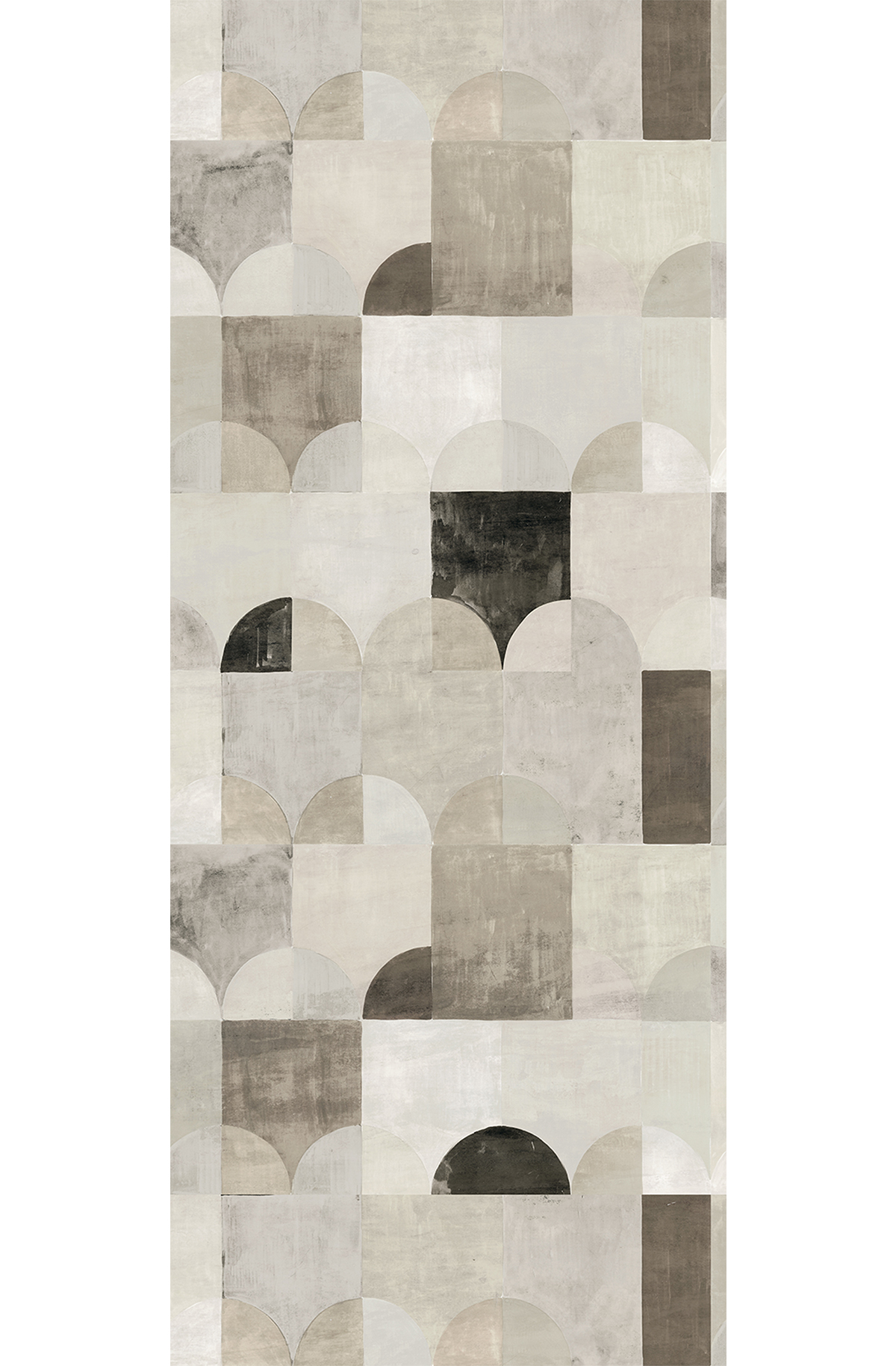 Papier peint panoramique Art Déco Arc grège - B H260 - Wall Designs IV de Masureel | Réf. MAS-DG4ILA2032-260