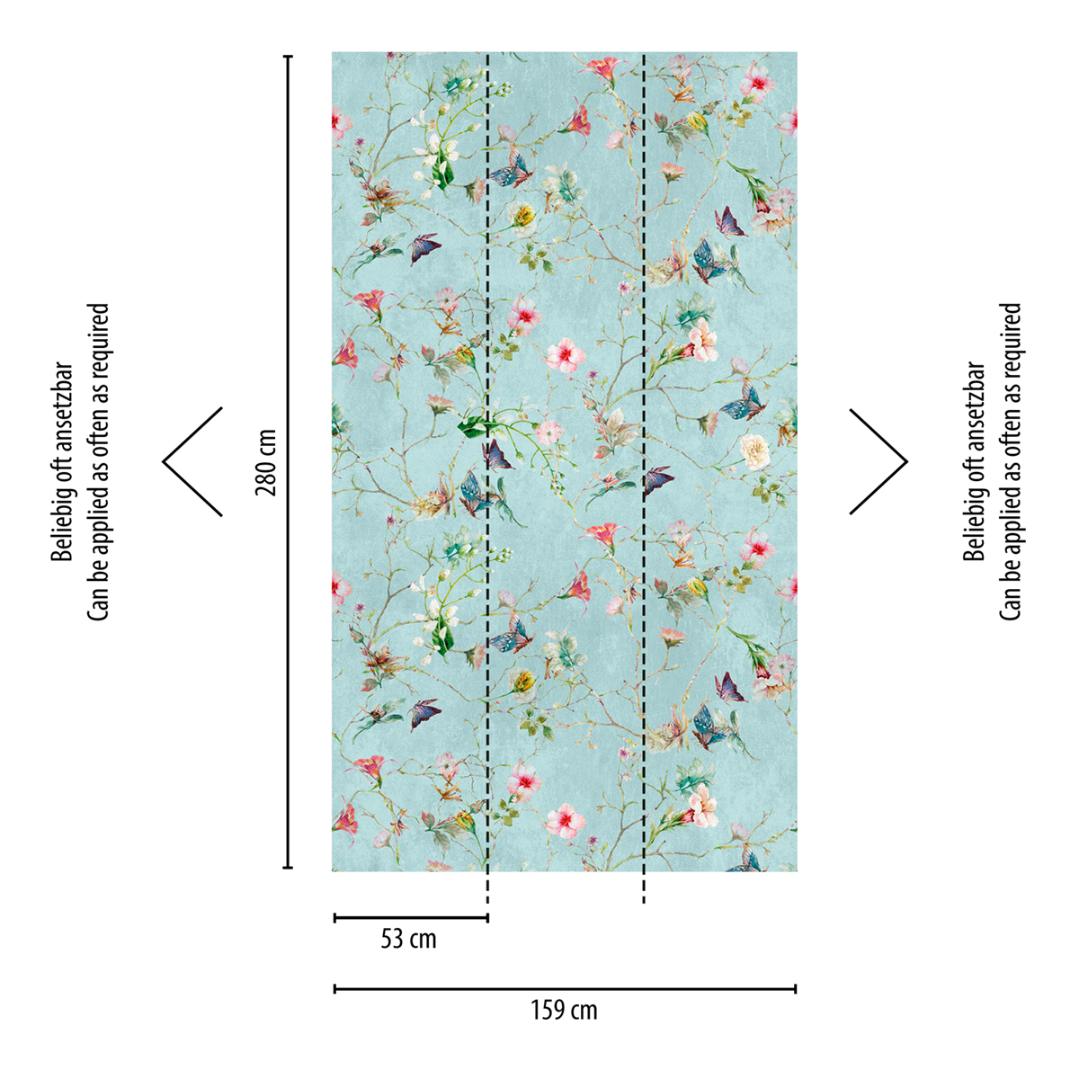 Papier peint panoramique Papillon Fleuri Romance - The Wall d'A.S. Création | Réf. AS-382681