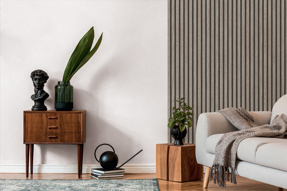 Papier peint Tasseaux Bois Chêne grisé - Pintwalls 2 d'A.S. Création AMB4 | Réf. AS-391092