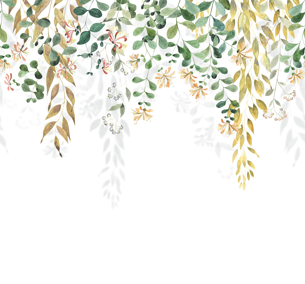 Papier peint panoramique Feuille Tombante Honeysuckle M vert 300X280 - Soliflore de Casadéco | Réf. SOLI200347808