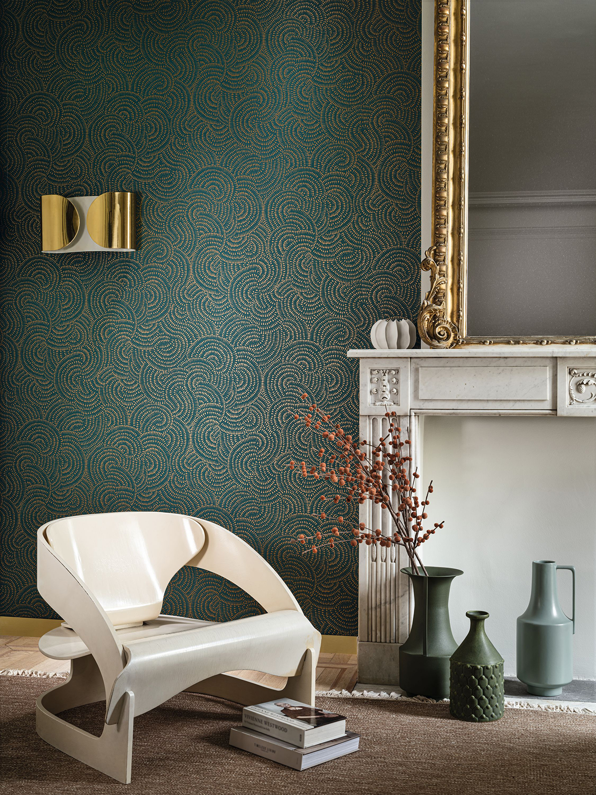 Papier peint Abstrait Cascade vert - Eté Indien de Casamance | Réf. CAS-75122452