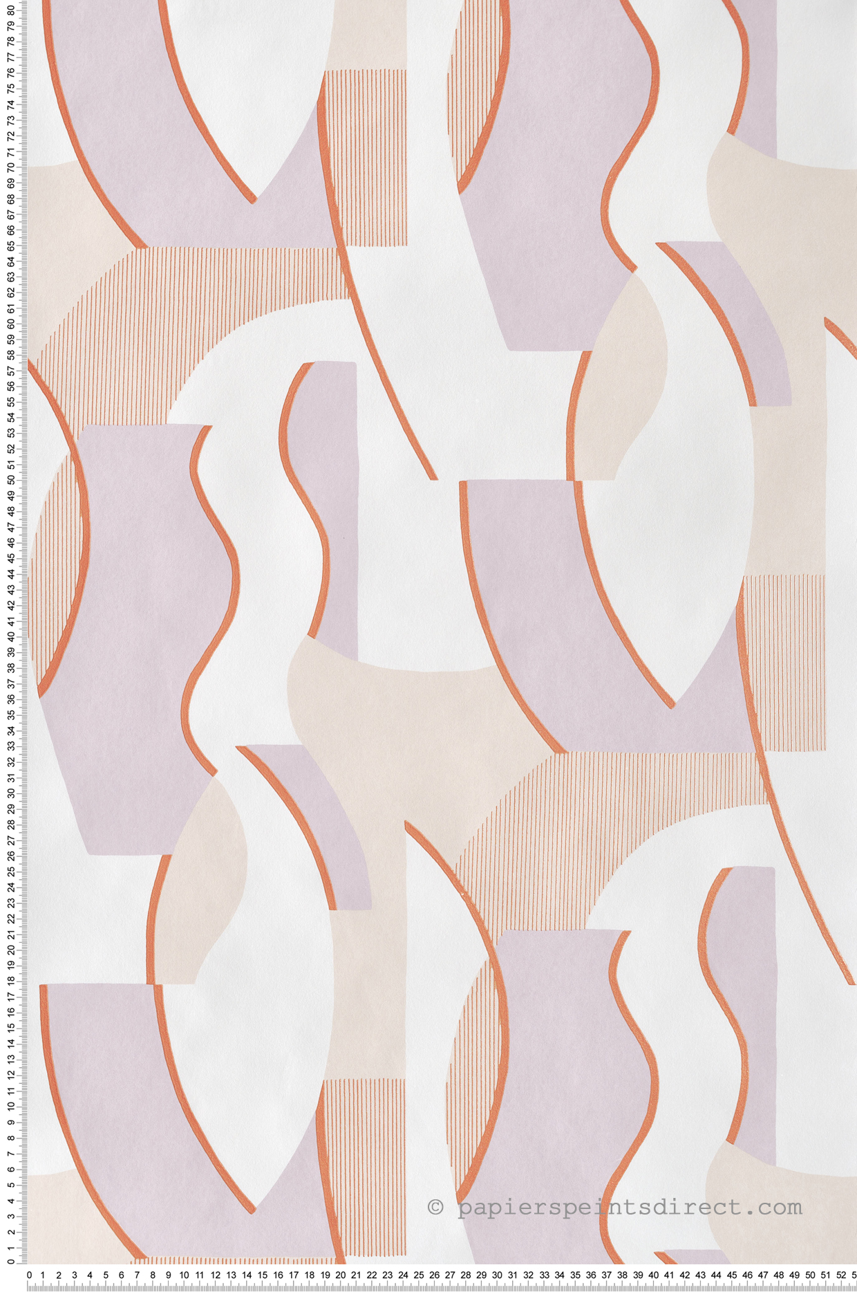 Papier peint Vagues Concept parme corail métallisé - Milano Sixties de Casadéco | Réf. MISI89335151