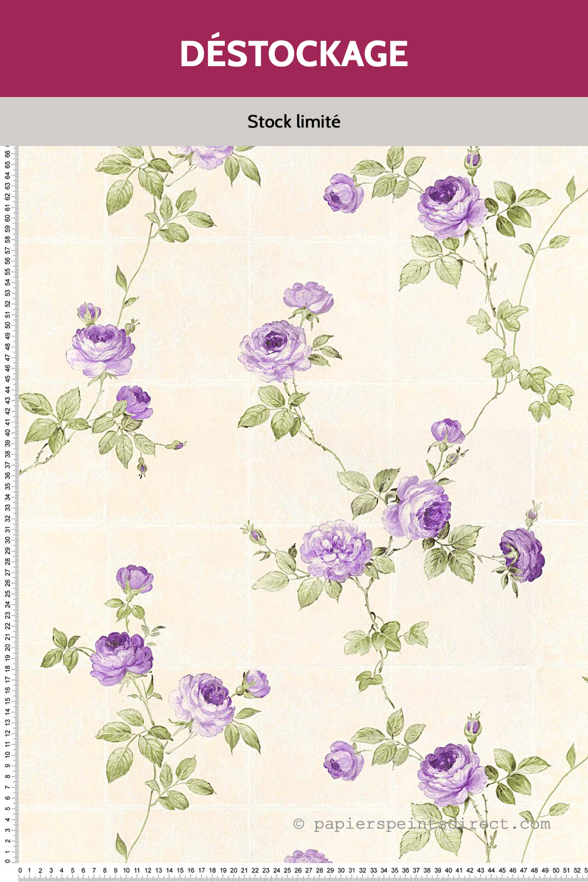 Papier peint Destockage - Fleury violet - Château 5 AS Création