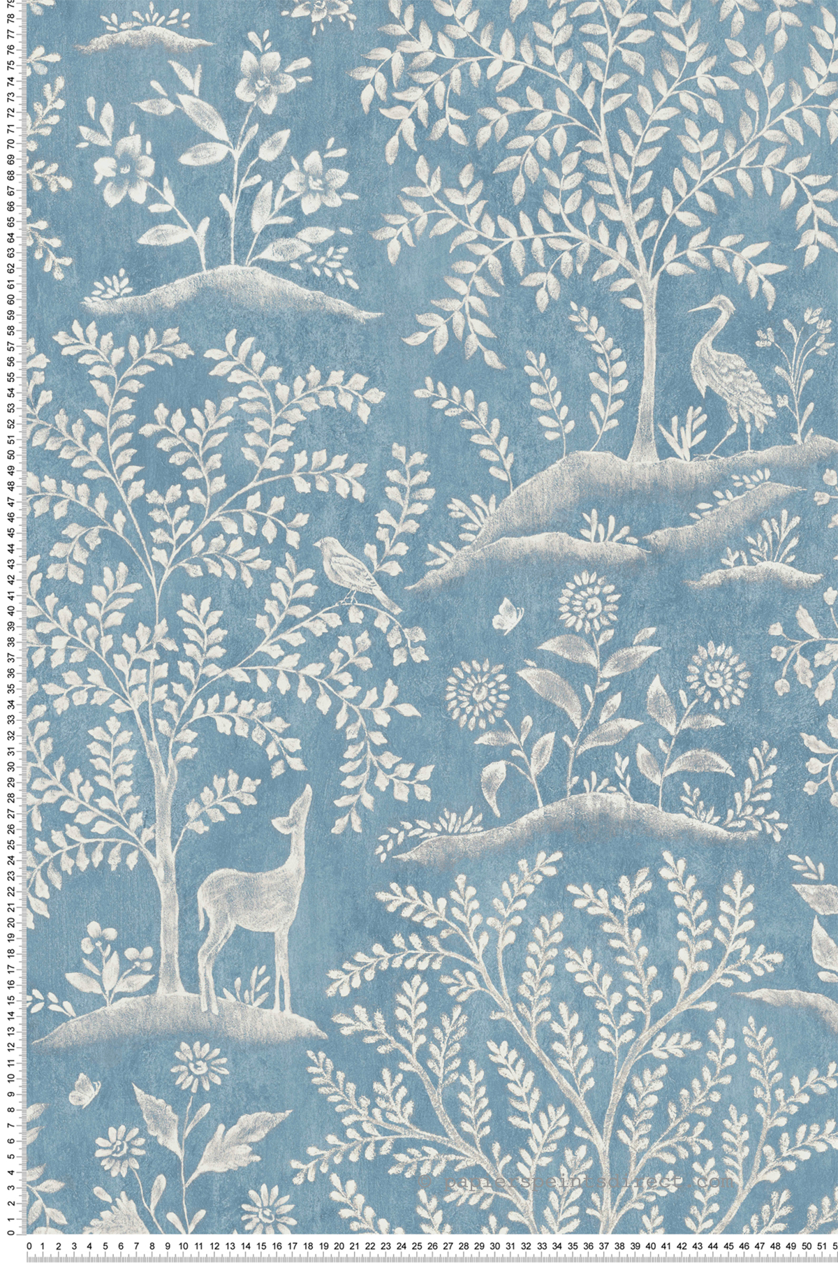 Papier peint Forêt Animaux bleu - Signature de Nina Campbell | Réf. OSB-NCW4490-03