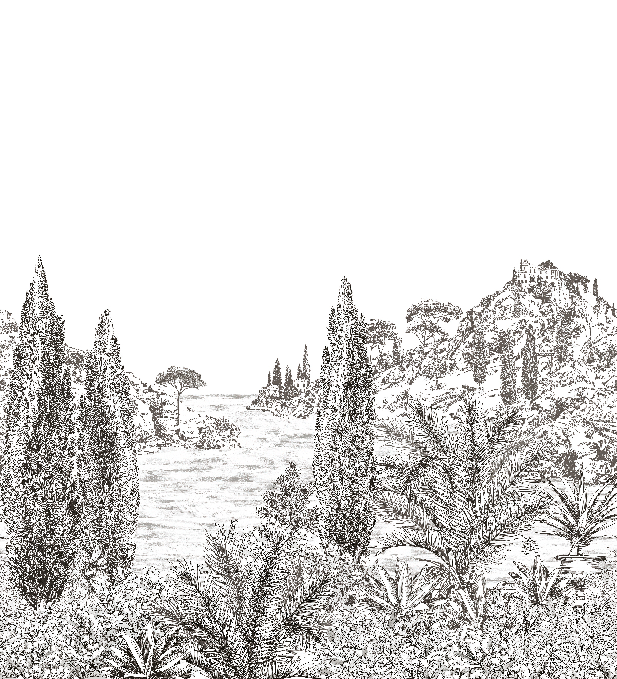 Papier peint panoramique Cyprès Baie+Montagne A+B - 1/2/3/4/5/6 - Isidore Leroy