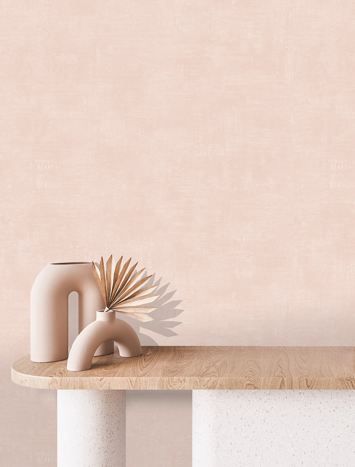 Papier peint Faux Uni Brossé rose pale - Arty d'Ugépa | Réf. UGP-M50403