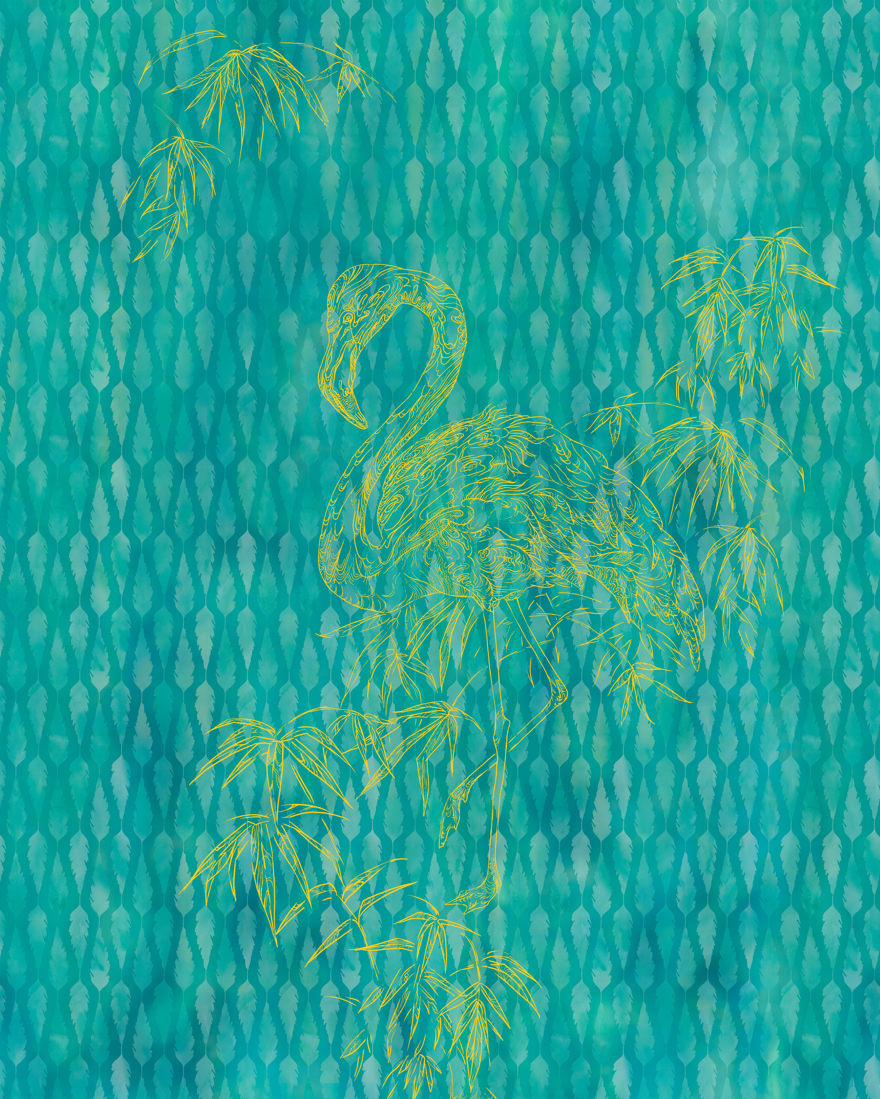 Panoramique Wild Flamingo  - Papier peint Komar