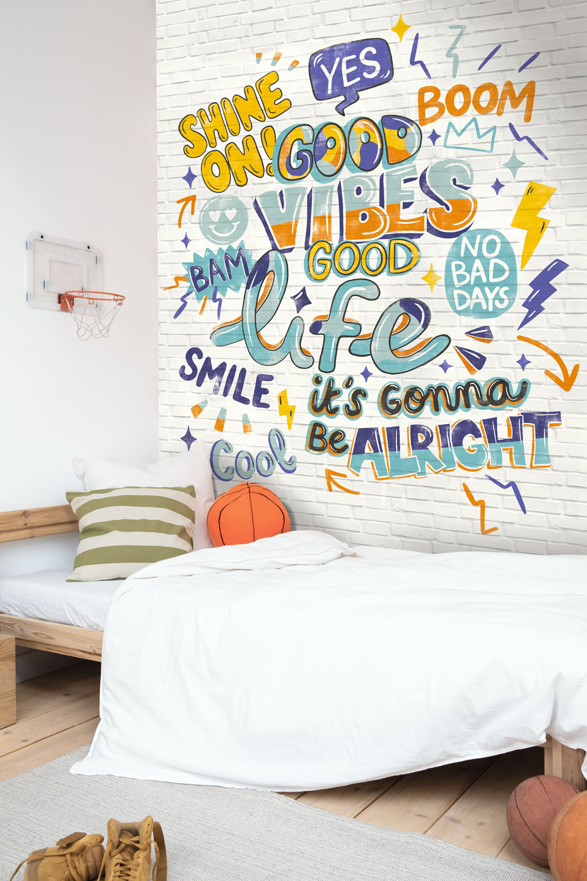 Papier peint panoramique Graffiti Good Vibes multicouleurs S 200X250 - Pimp My Wall de Casélio | Réf. PMW104786905