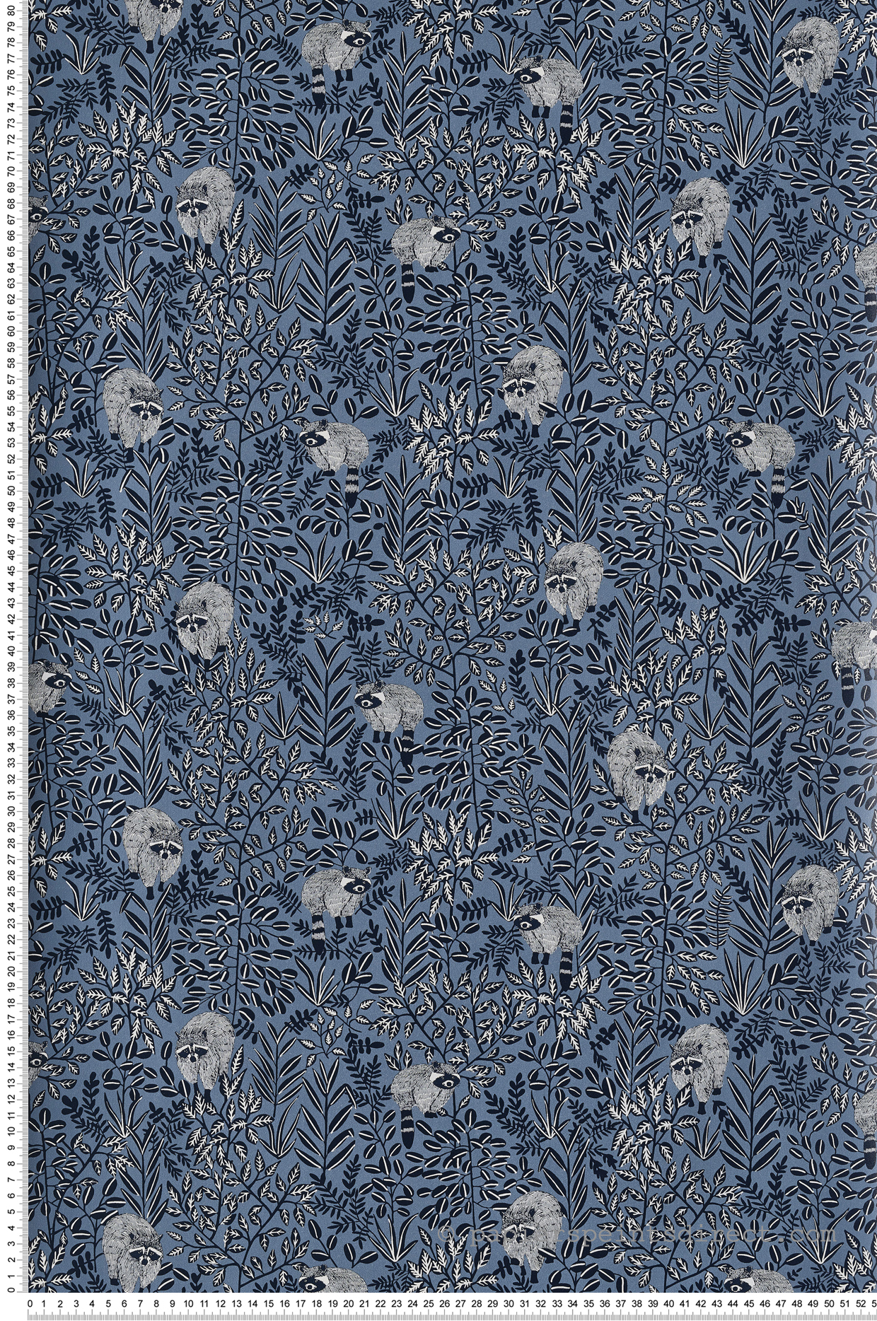 Papier peint raton laveur Free Spirit bleu - Hygge de Casélio | HYG100546911