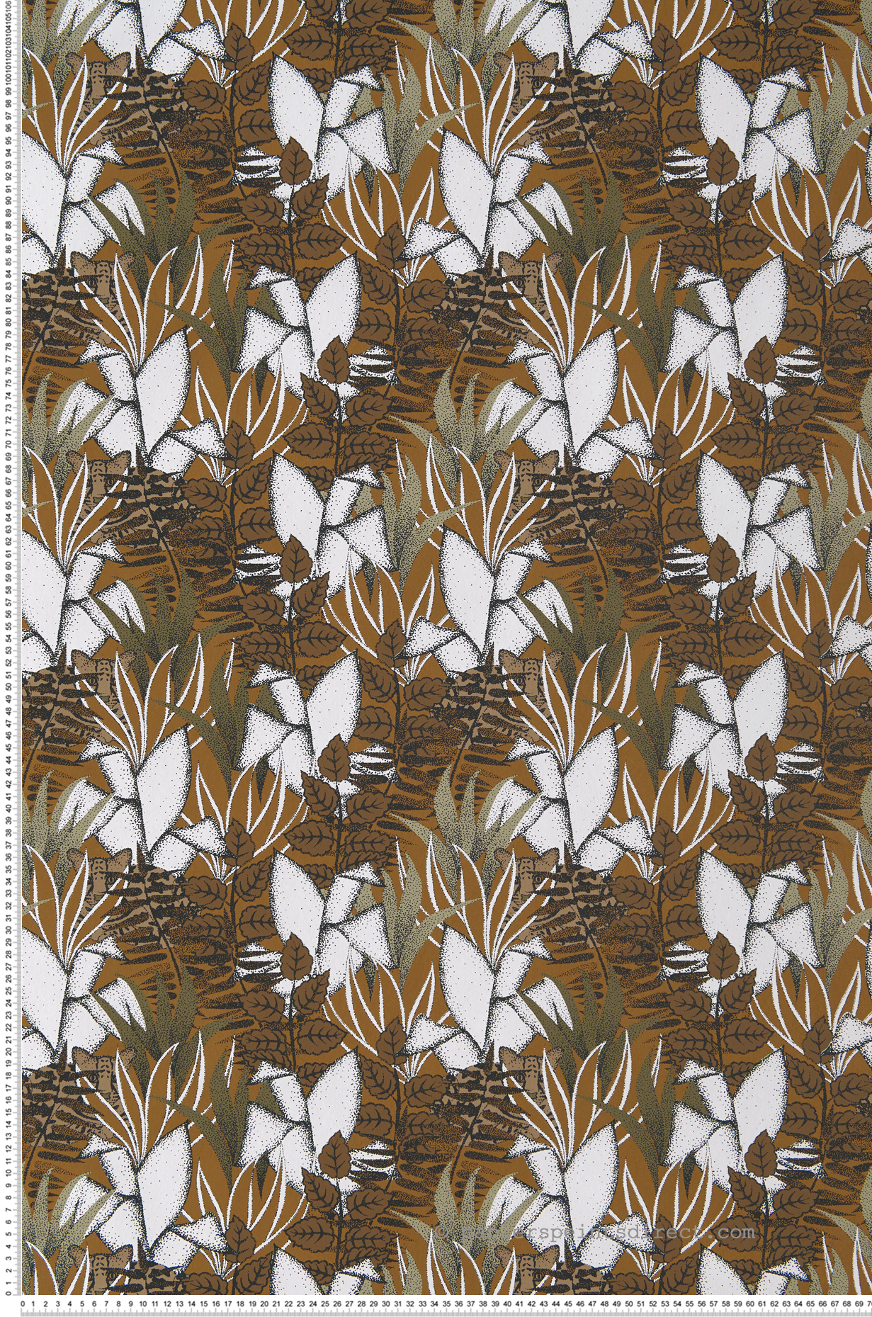 Papier peint Feuillage Tigris marron - Orphée de Casamance | Réf. CAS-74731632