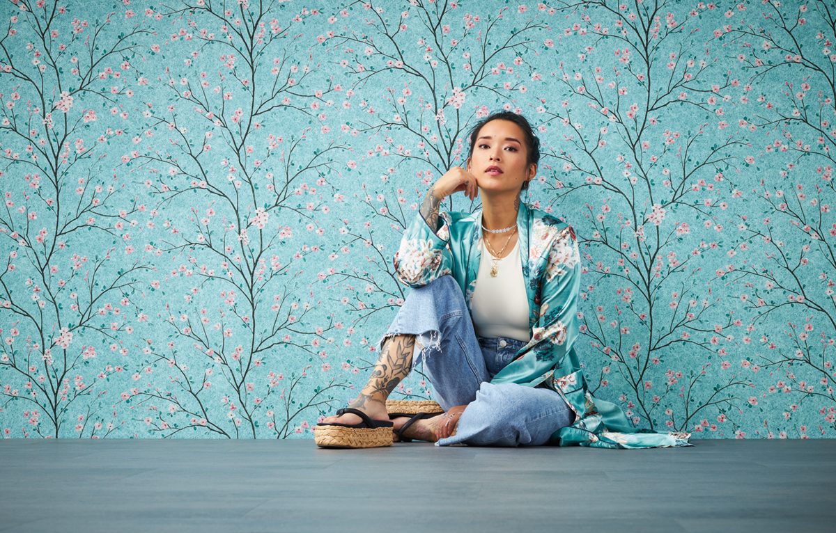 Papier peint Fleurs Cerisier bleu turquoise - Metropolitan Stories 2 d'AS Création | Réf. SP15561