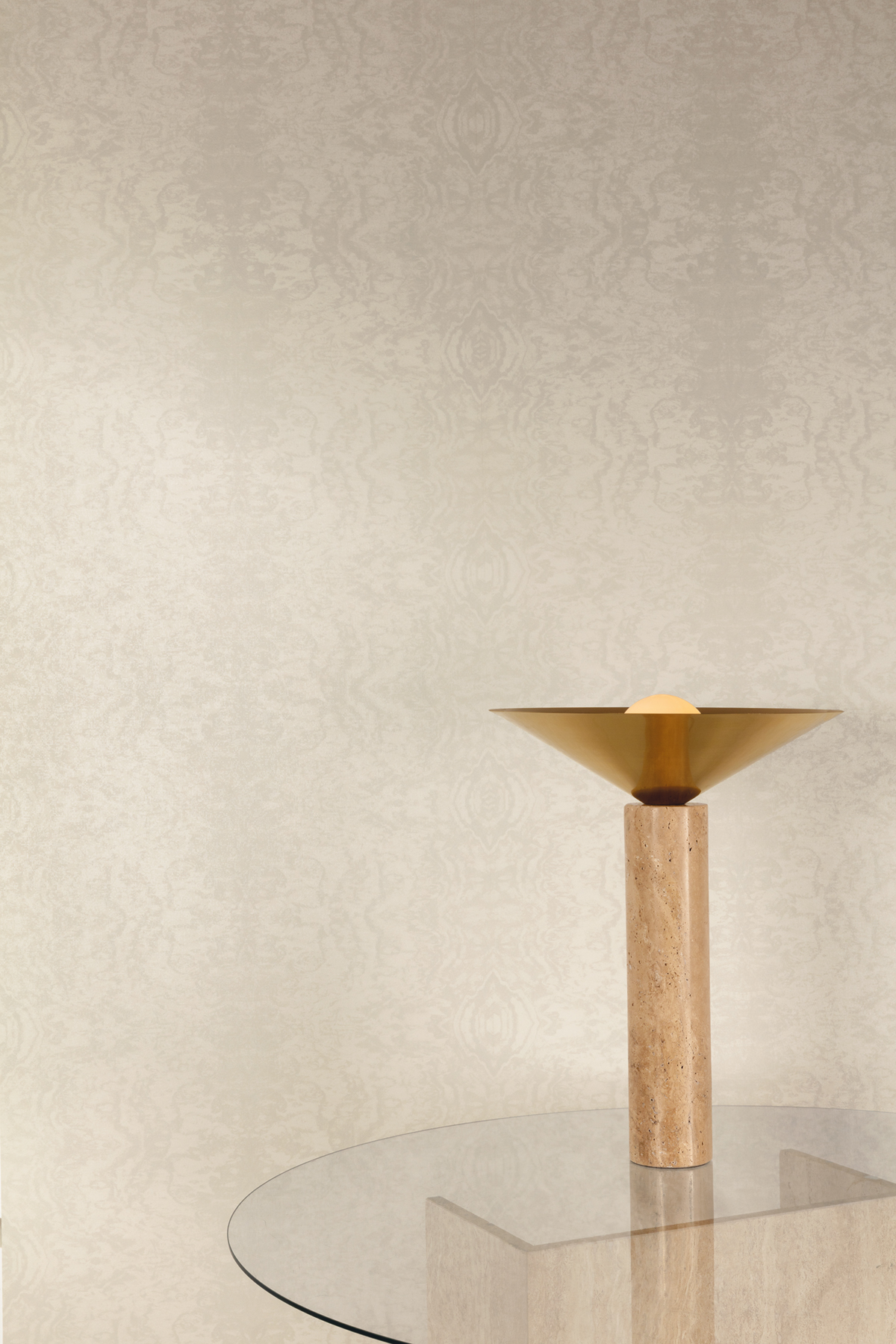 Papier peint Moiré Bois Cumaru écru irisé - Amazone de Masureel | Réf. MAS-ZON403