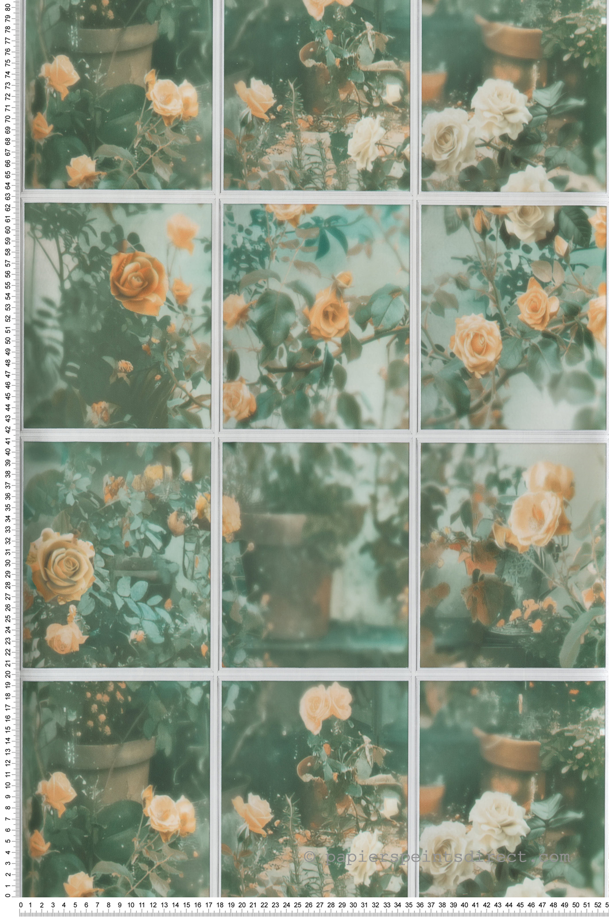 Papier Peint Fleur Verrière Roseraie orange - Illusion d'Ugépa | Réf. UGP-M89905