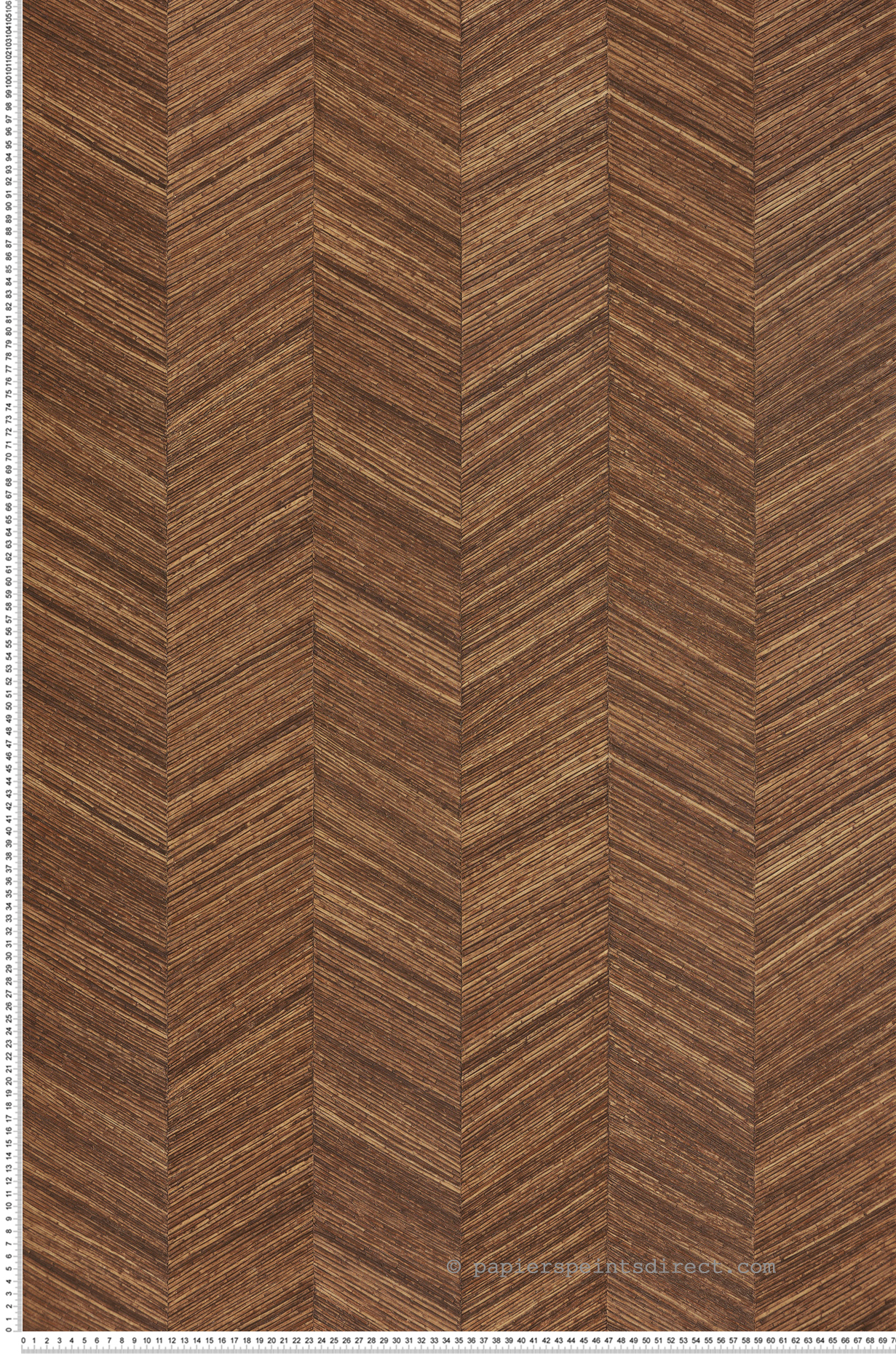 Papier peint Chevron Bois Ocotea noyer - Végétal de Casamance | Réf. CAS-75371222