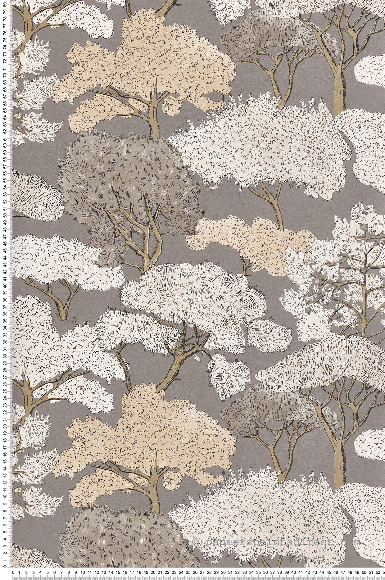 Papier peint Forêt Enchantée grise - Jardin d'Eden de Lutèce | Réf. LTC-51202408