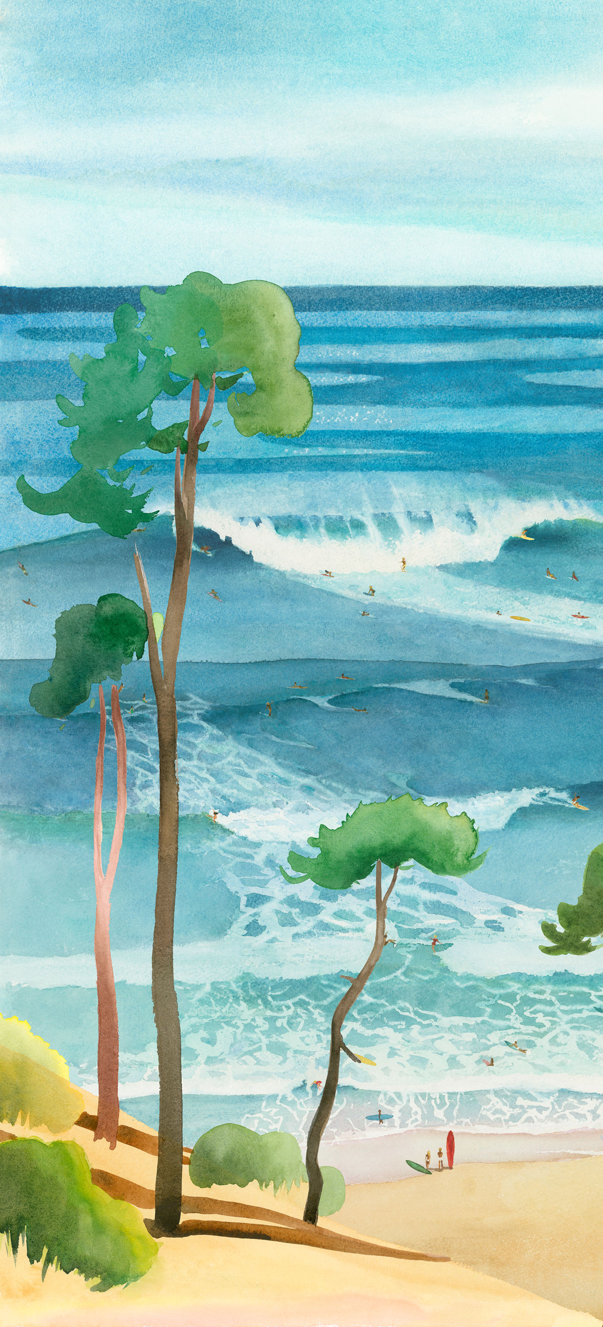 Papier peint panoramique Surf Landes A - 1/2/3 - Isidore Leroy