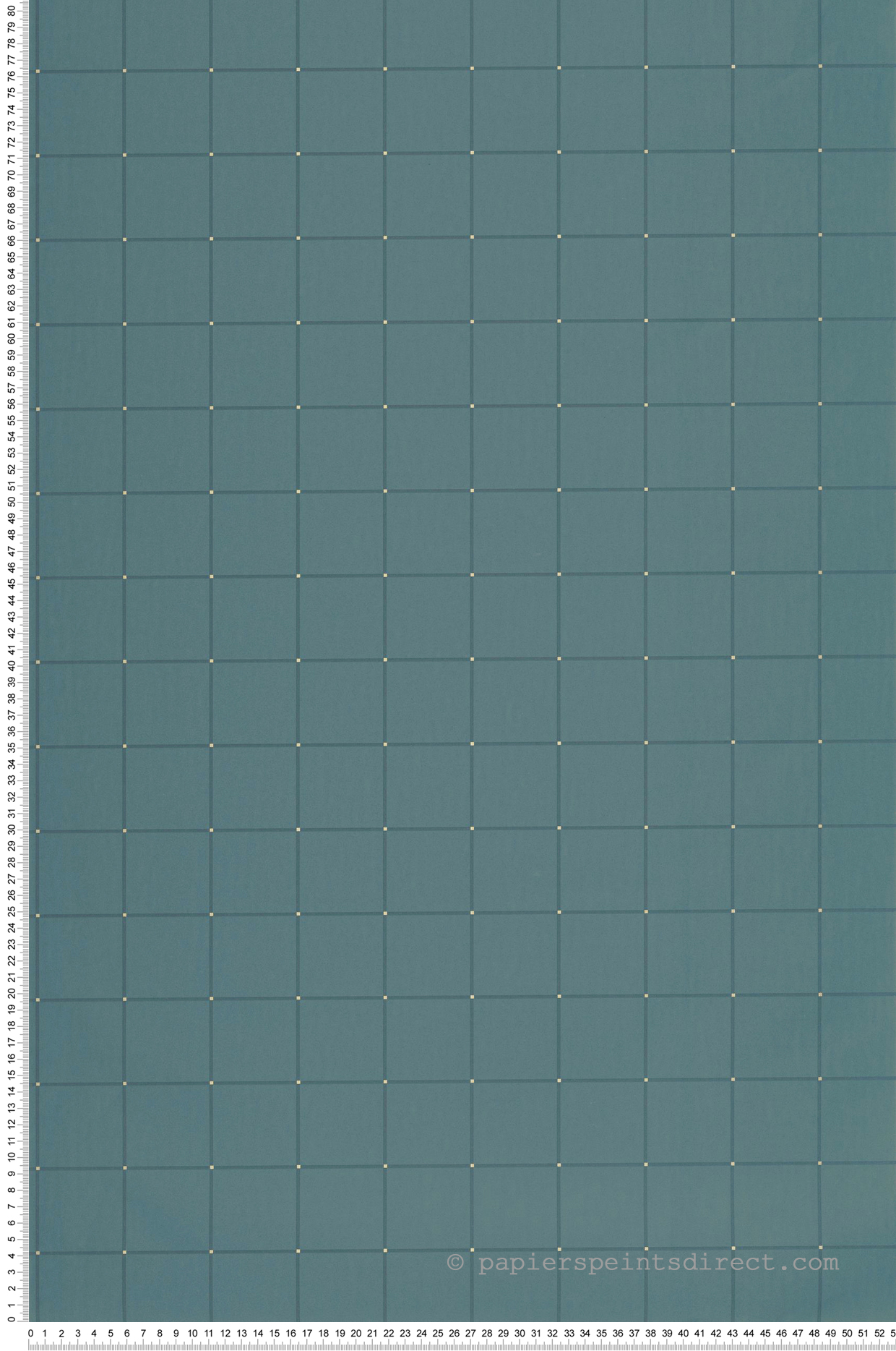 Papier peint Carreaux Minimalistes Alphonse bleu jean doré - Maison Siméon de Casélio | Réf. MSI107426379