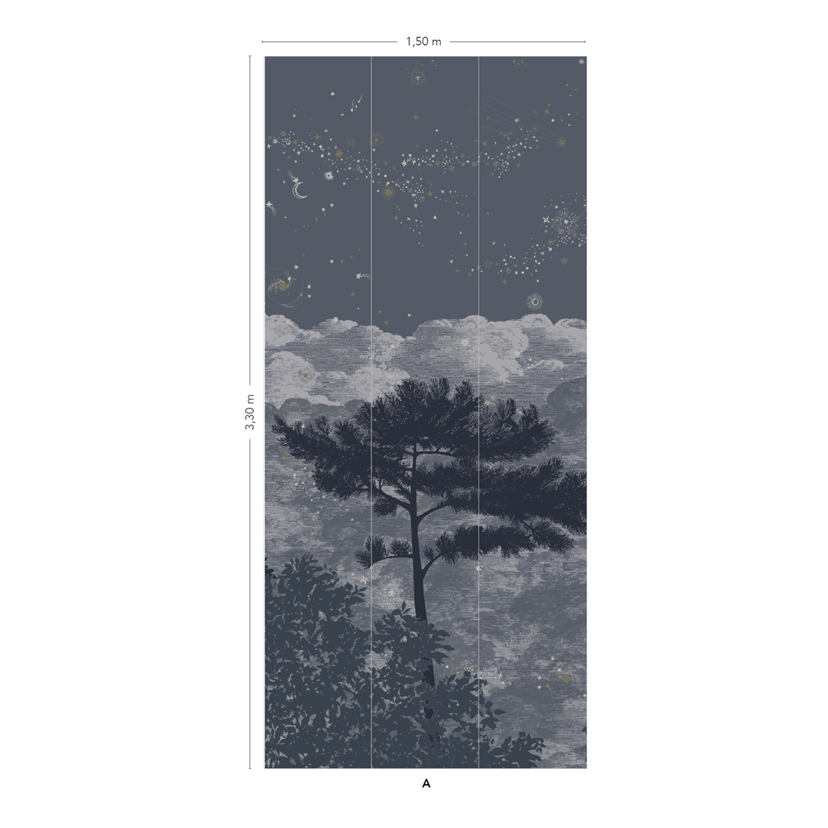 Papier peint panoramique Éclipse Clair Obscur A - 1/2/3 - Isidore Leroy