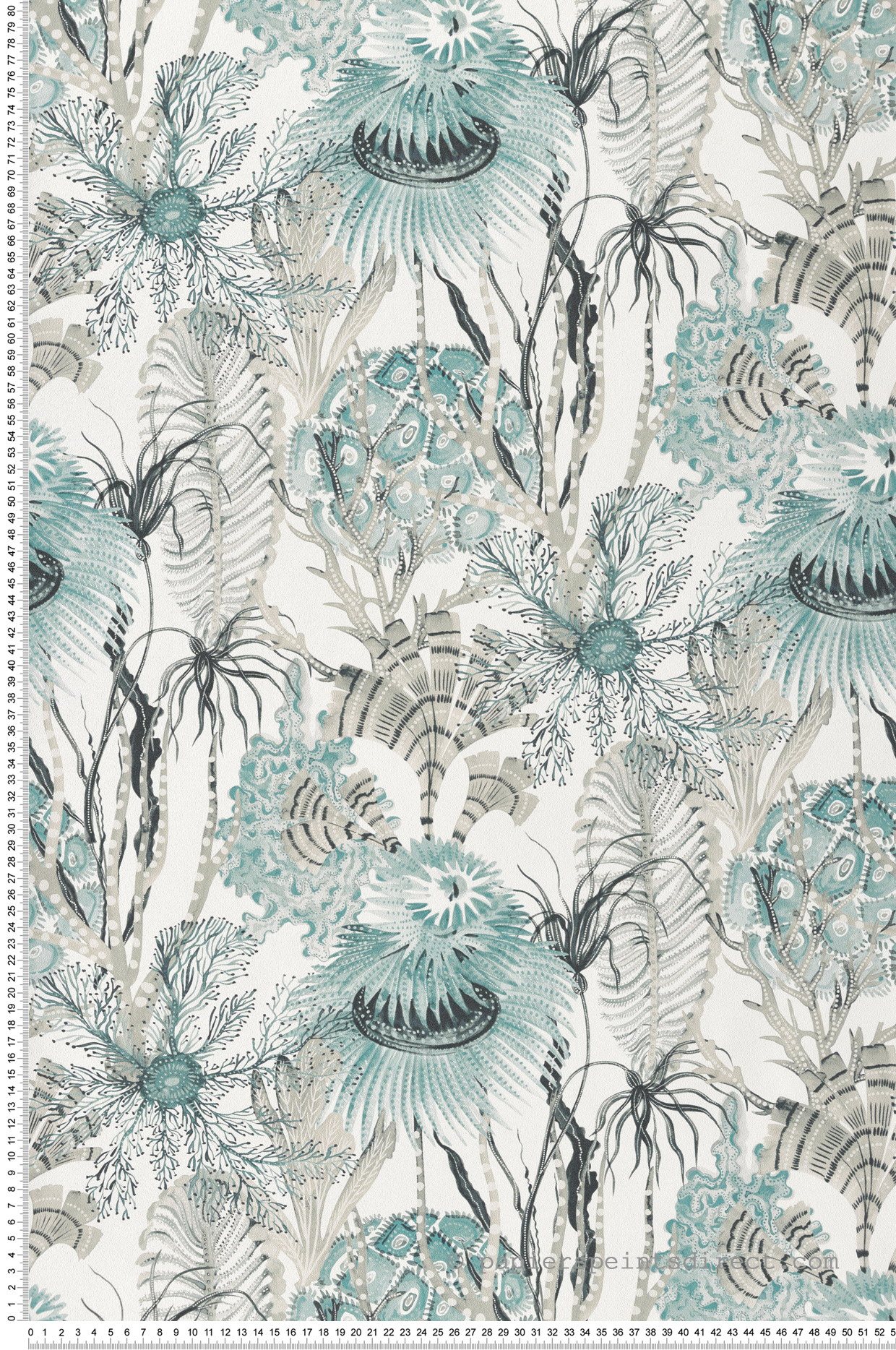 Papier peint Fonds Marins bleu canard beige - Cuisines & Bains de Lutèce | Réf. LTC-51231504