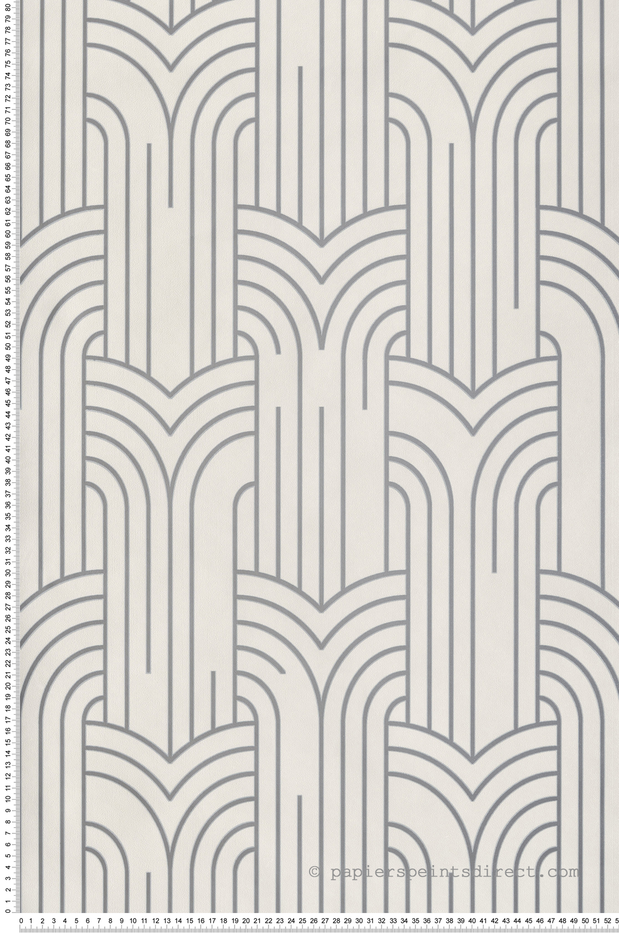 Papier Peint Art Déco Arches écru argenté - Elégance d'Ugépa | Réf. UGP-M42129