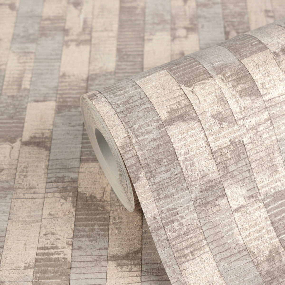 Papier peint Bois Lames Patiné grège argenté - Vibes & Styles d'A.S. Création AMB6| Réf. AS-790081