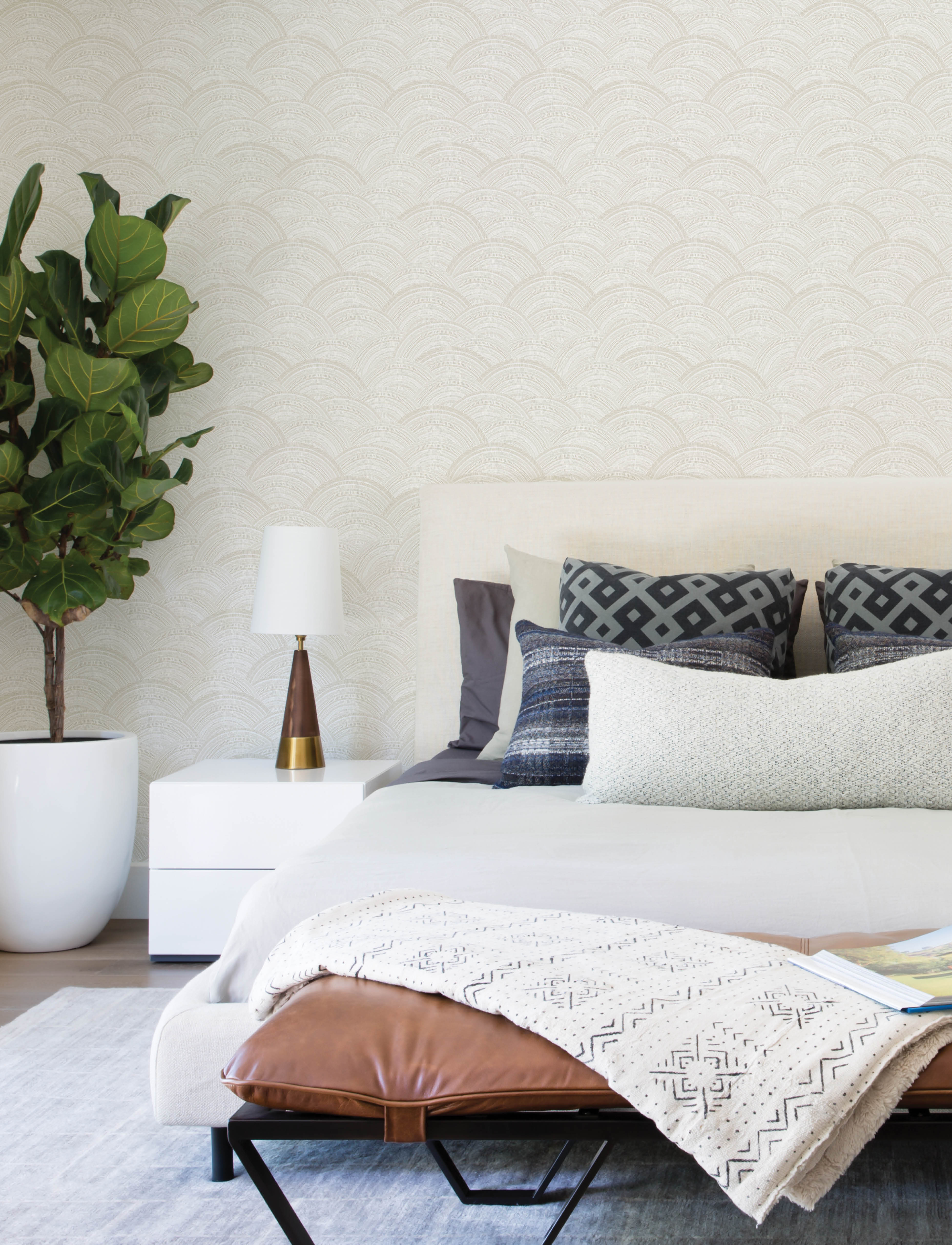 Papier peint Vague Abstraite Encircle beige - Harmony de Lutèce | Réf. LTC-FD27201