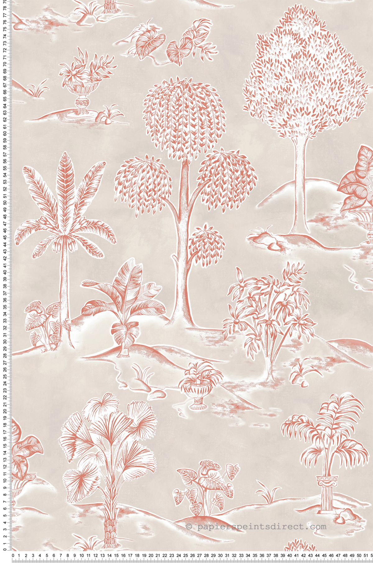 Papier peint Gravure Nature Karuna grège - Ananda d'Osborne & Little | Réf. OSB-W8033-04