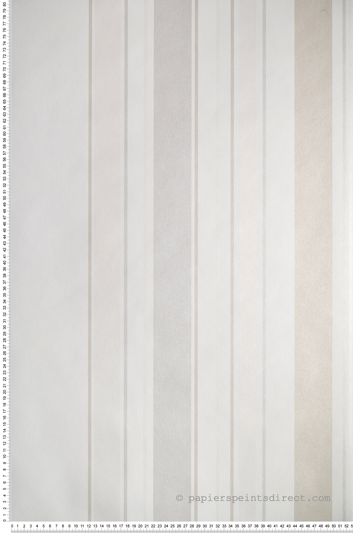 Papier peint Rayure Métallisé blanc - Les Rayures de Casadéco | Réf. RAYS80640110