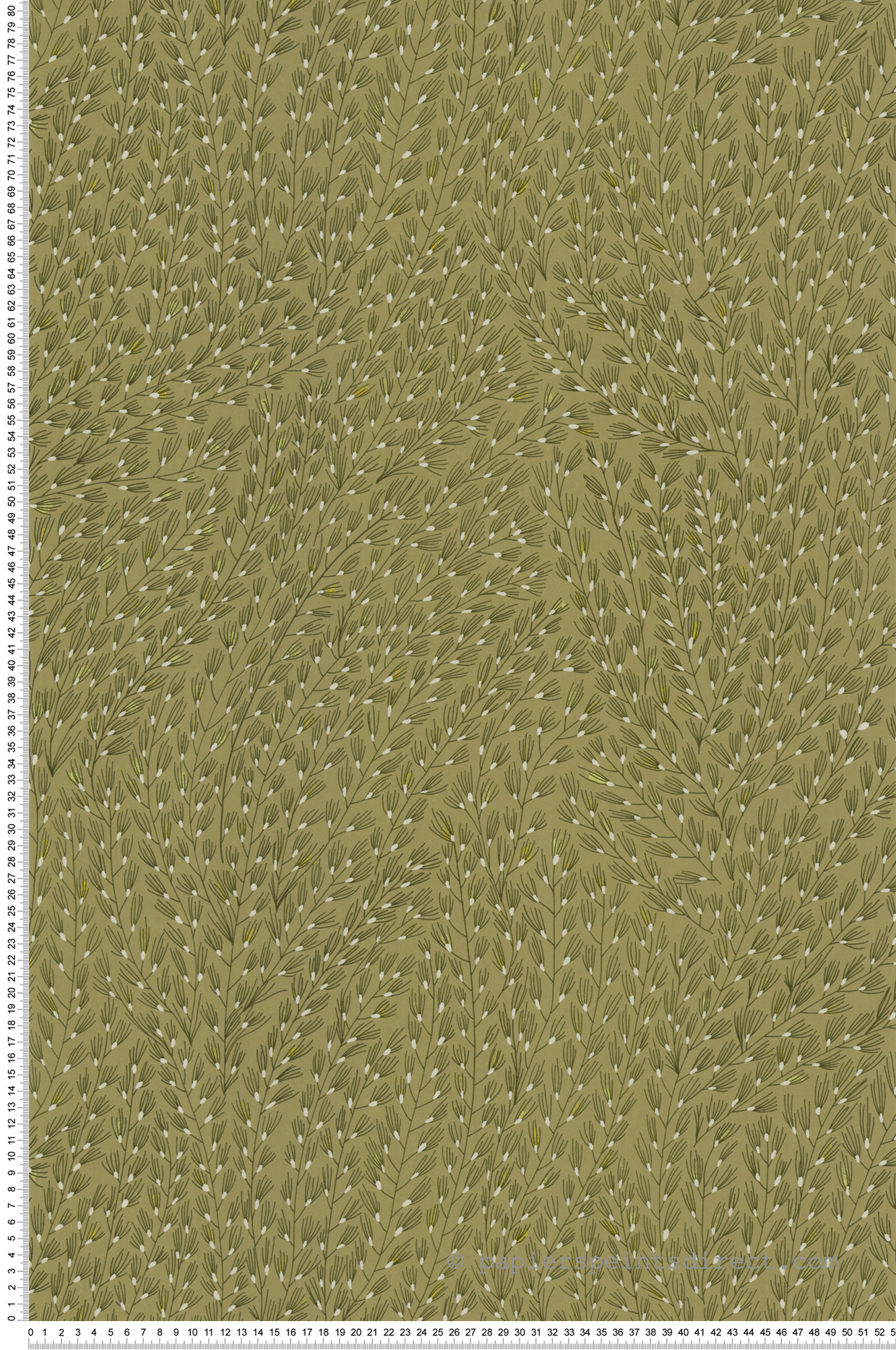 Papier peint Semis Feuillage vert olive - Soline de Lutèce | Réf. LTC-51250604