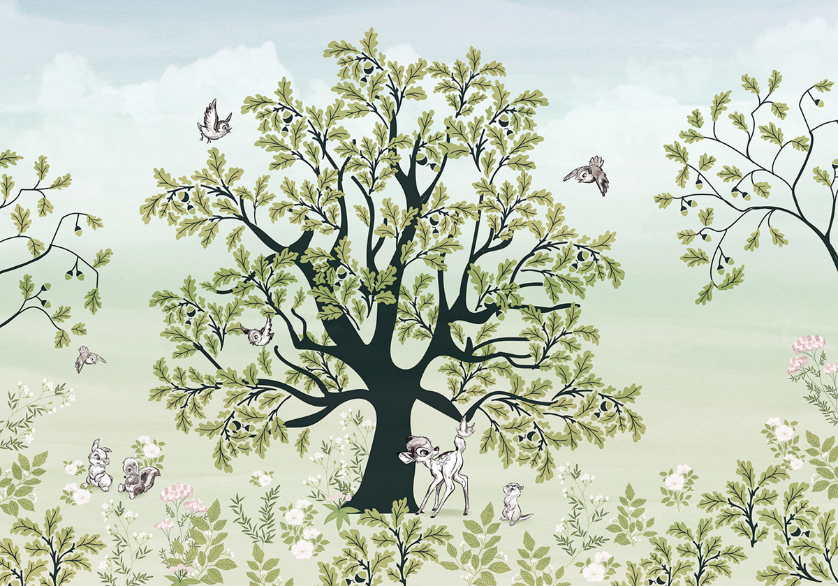 Papier peint panoramique Bambi Forest Friends Disney - Papier peint Komar Into Wonderland