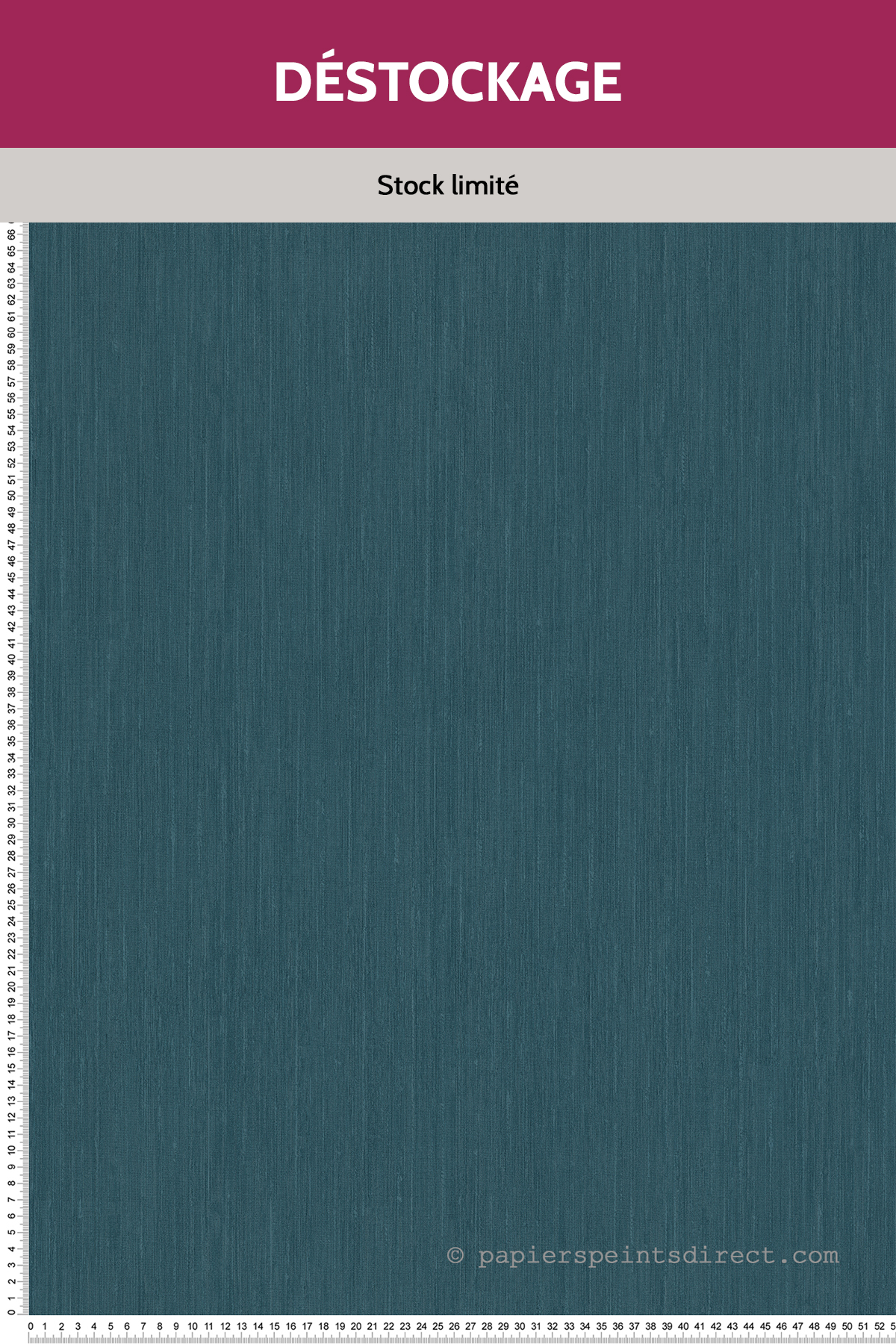 Papier peint Destockage - Uni Fil bleu pétrole - Bloom de Lutèce