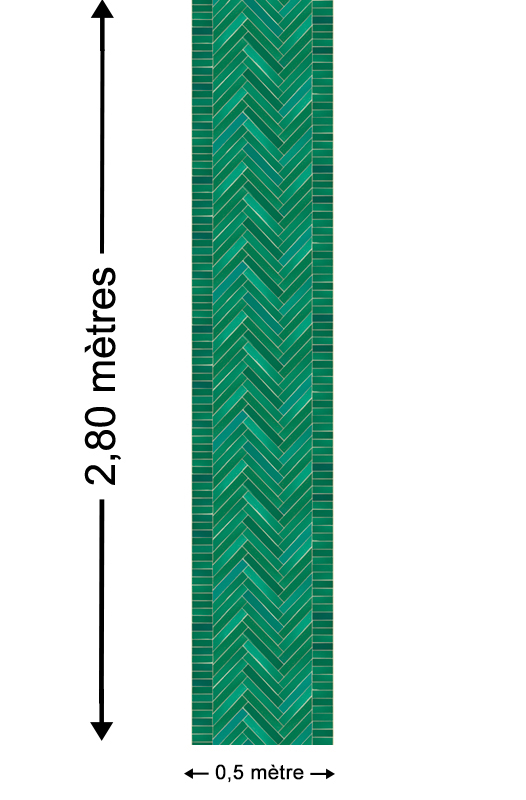 Papier peint Lé unique Carrelage A table vert - Au Bistrot d'Alice de Casélio | Réf. BIS100737077