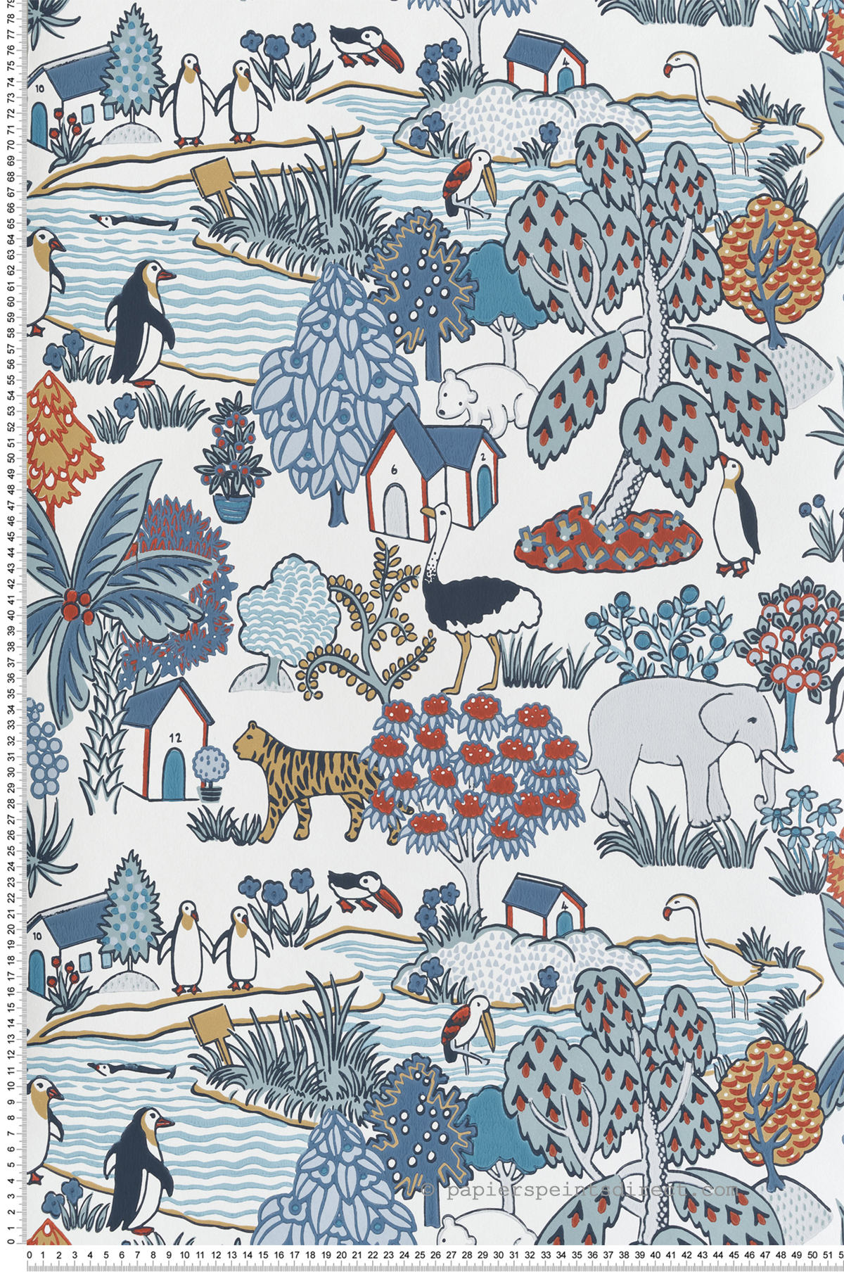 Papier peint Animal Kingdom Bassoon - Storybook Papers de Little Greene | Réf. 0231ANBASSO