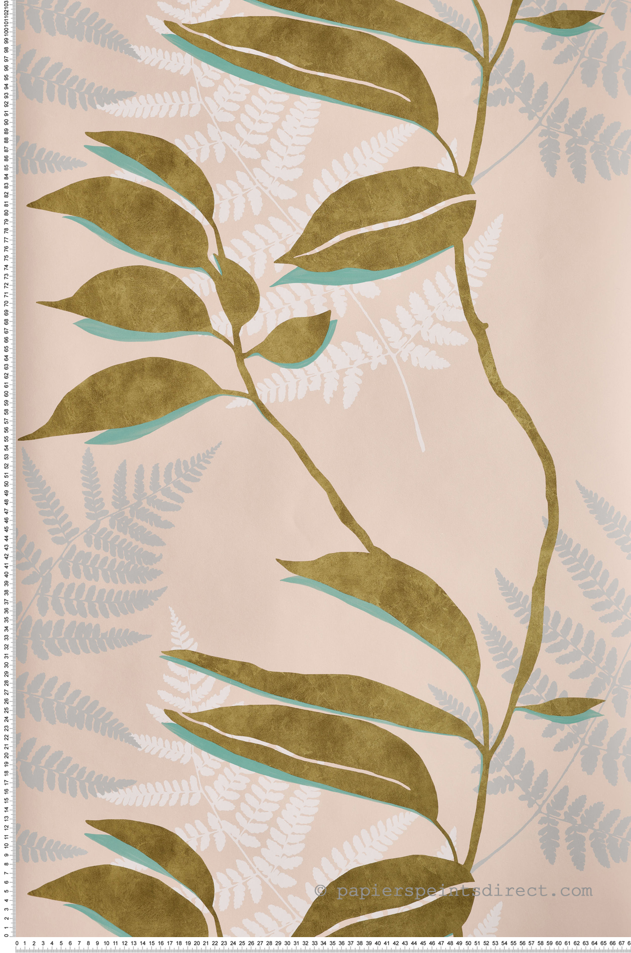 Papier peint Feuille d'Or rose blush - Folium de Osborne & Little | Réf. OSB-W7331-01