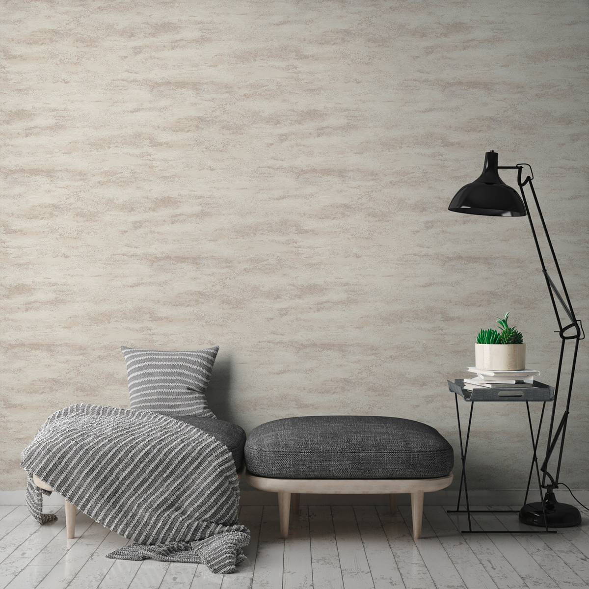 Papier peint Effet Béton Nuage beige nacré - Attractive 2 d'A.S. Création AMB2 | Réf. AS-390416